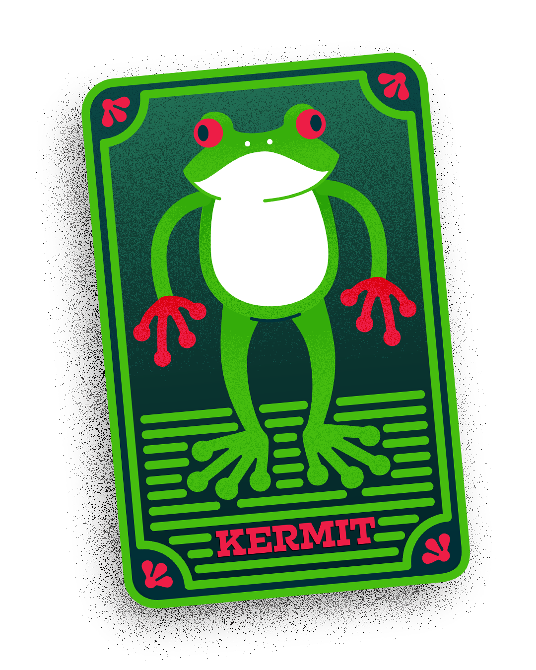 Mockup of card design for Kermit's deck