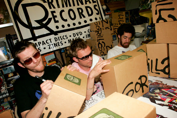 Gorillaz with friend Brian Danger Mouse