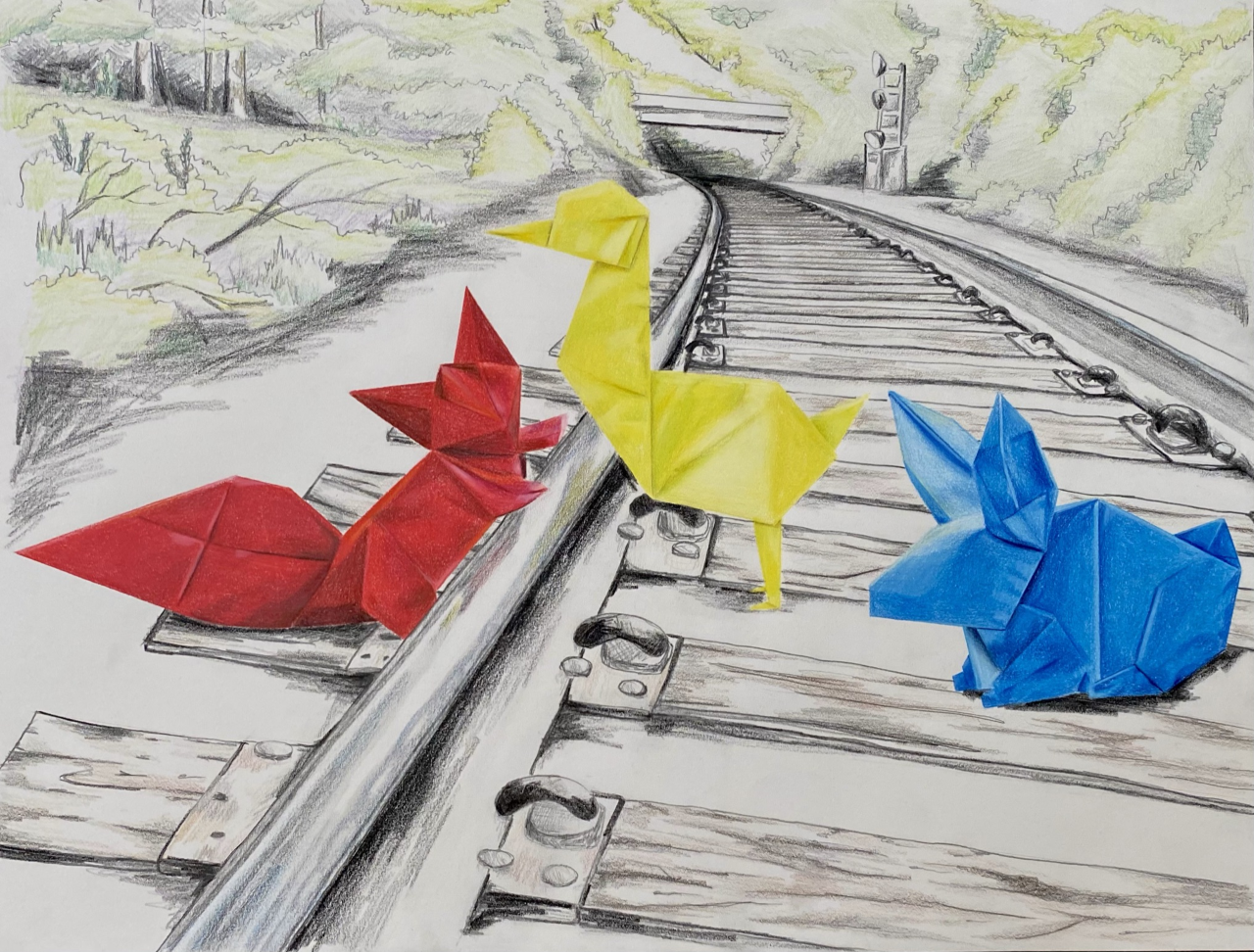 Kristana Quinnan, Untitled, 24x18", Charcoal and colored pencil on paper, 2020, ART-202: Intermediate Drawing