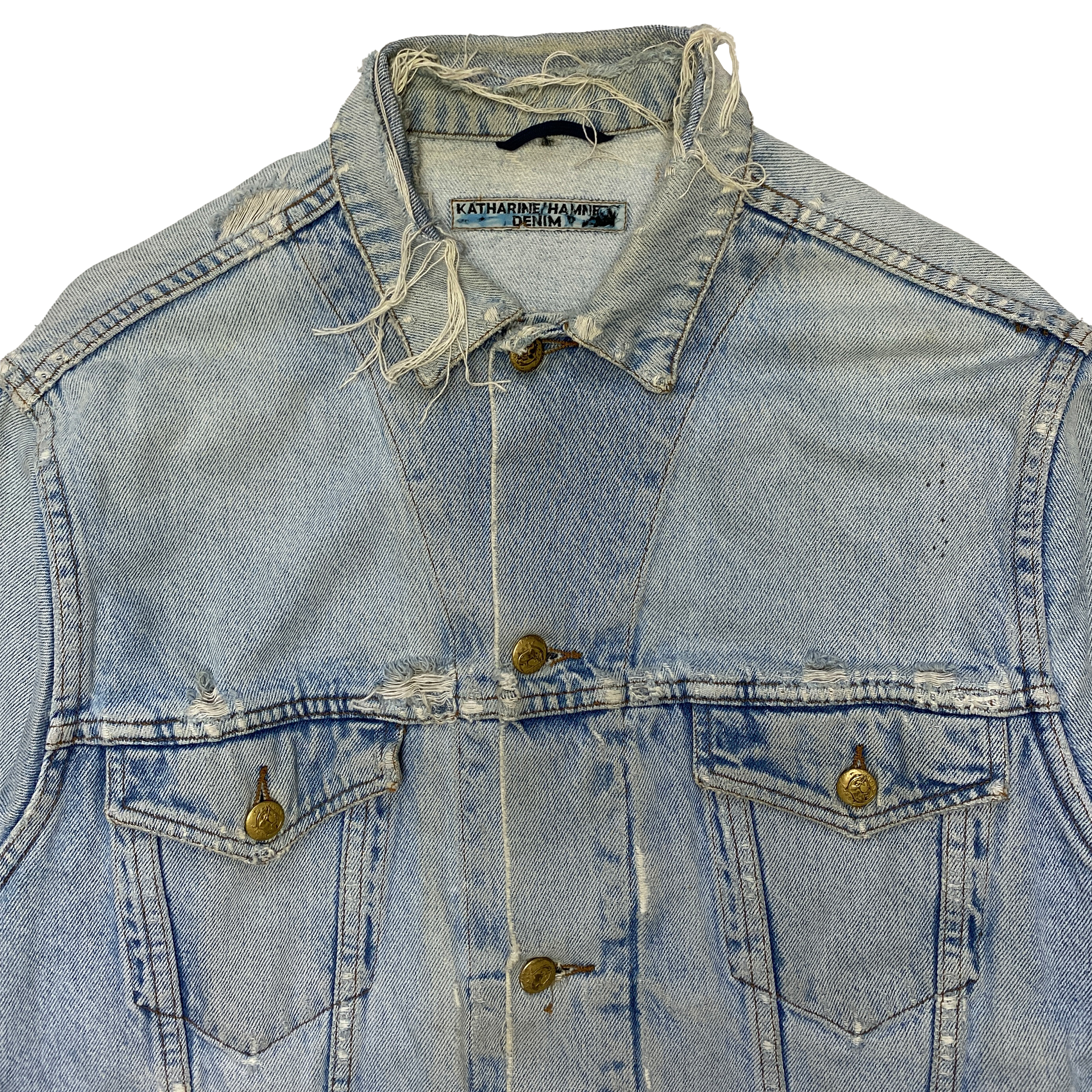 Katharine Hamnett, S/S 1984 Distressed Denim Jacket - La Nausée 