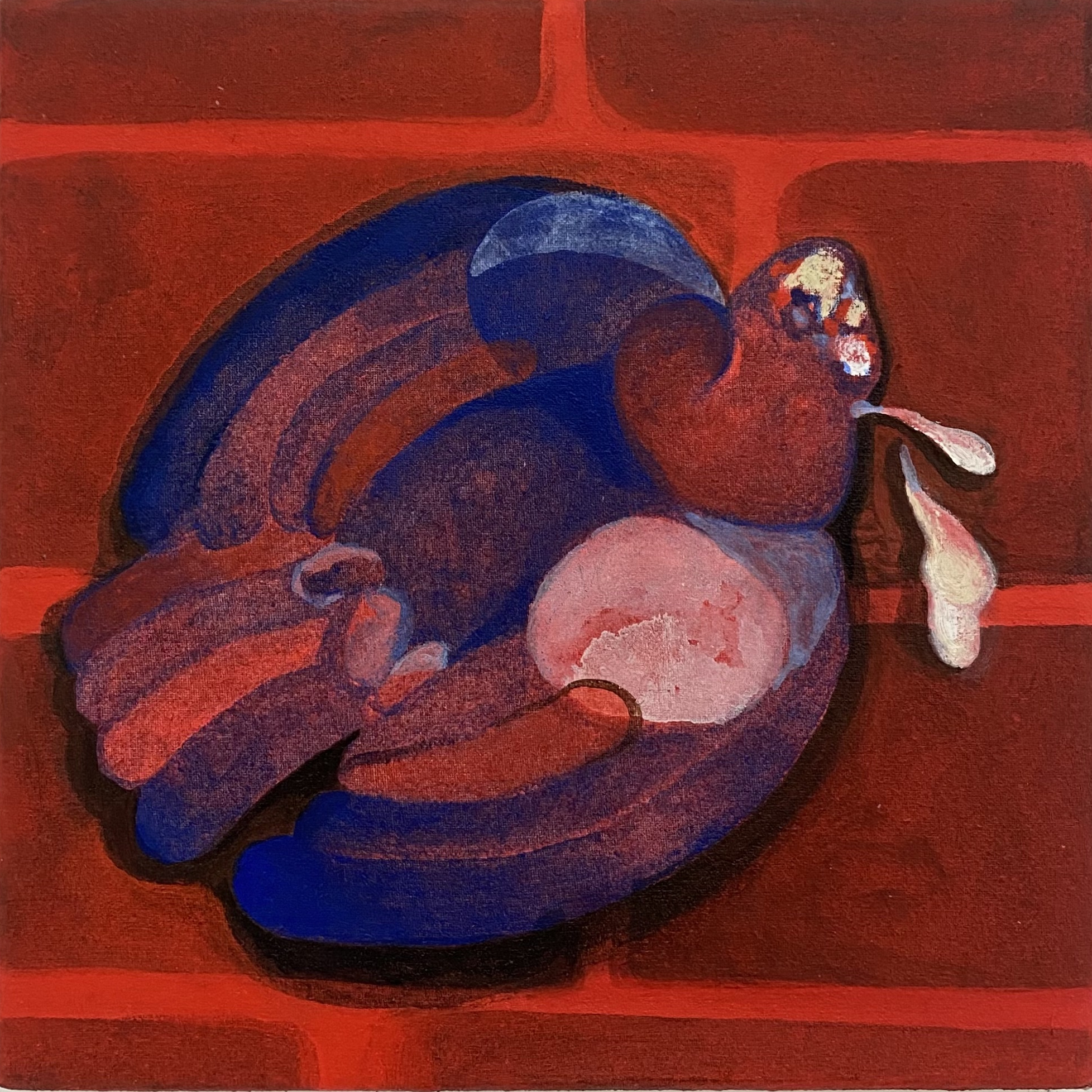 Flattened, Acrylic on canvas, 20x20cm, 2022