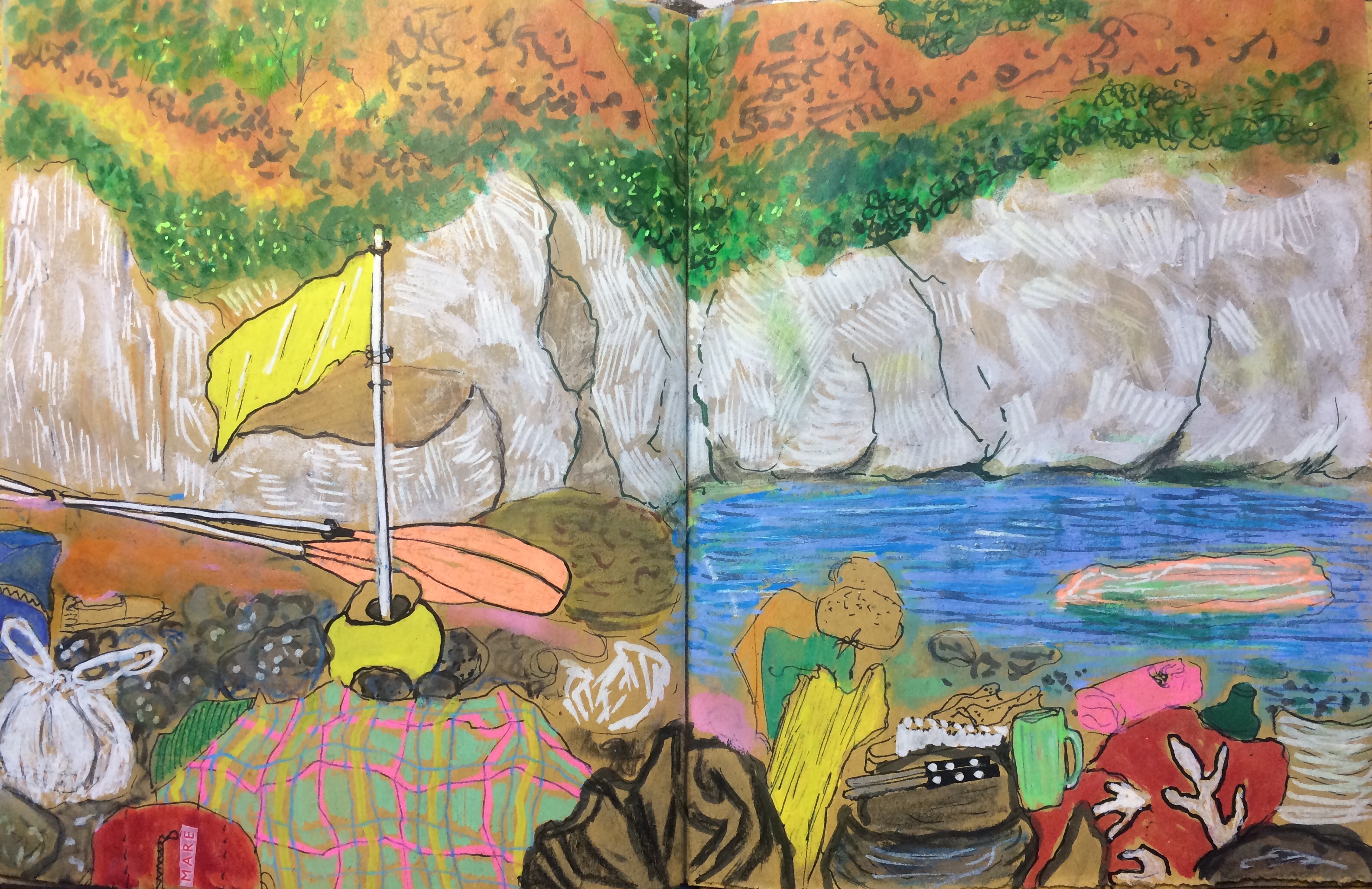 Pietre per allontanare i turisti - Mixed media on paper - 20x30 cm