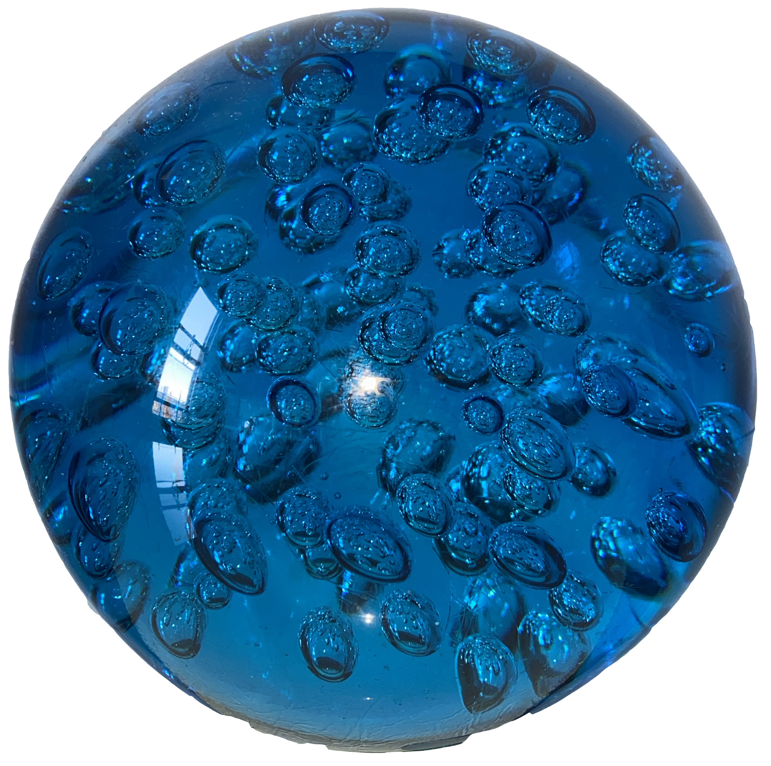 blue round paperweight