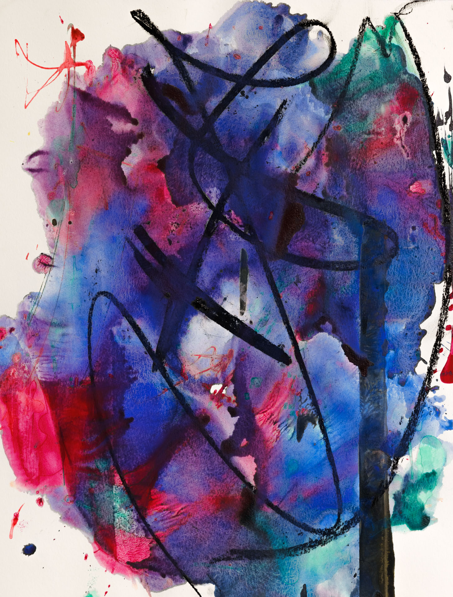 o. T.Acryl, Kohle auf PapierDIN A2