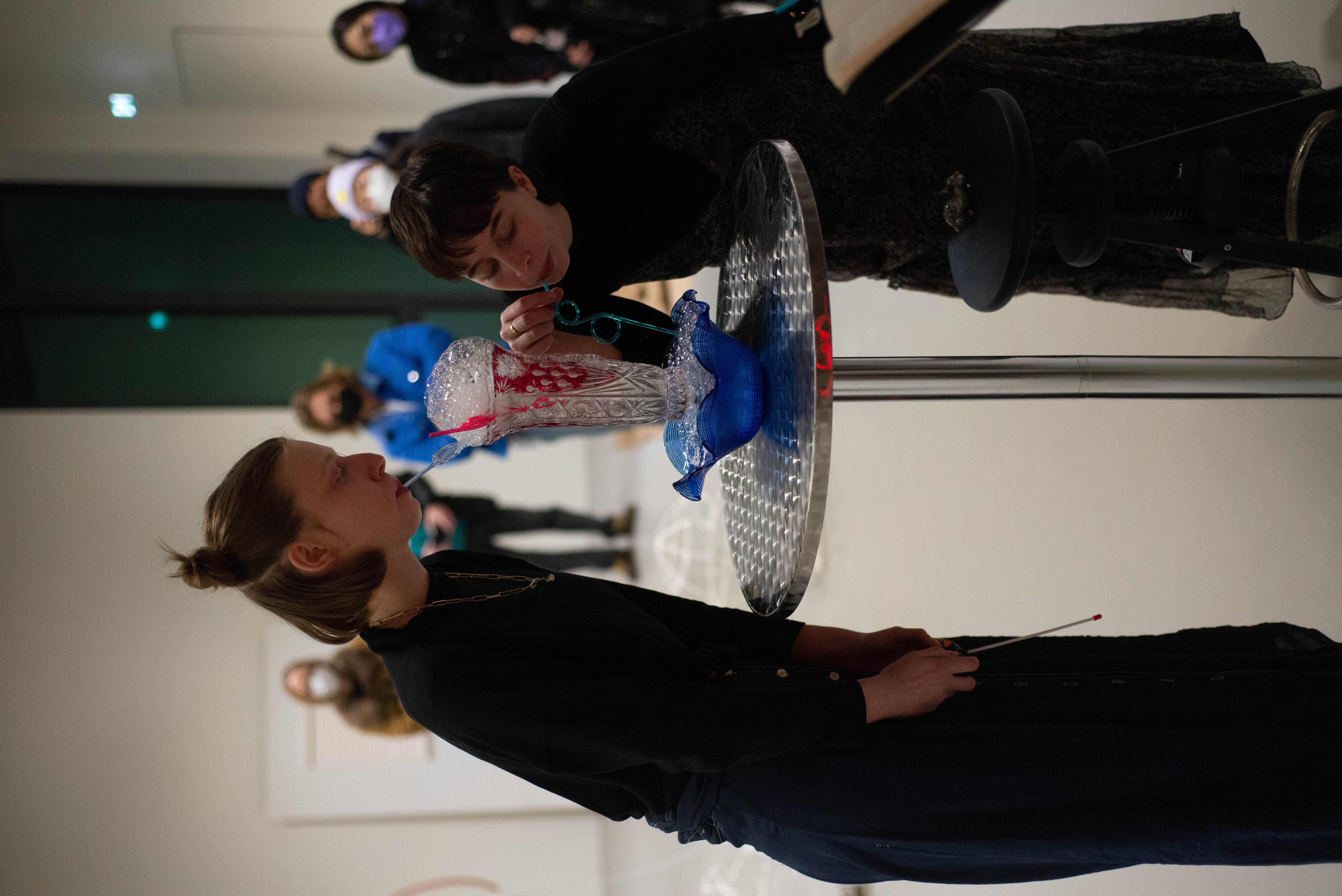 Reservation, Performance (2022) performers - Apollonia Stoisits and Aimée Lyon