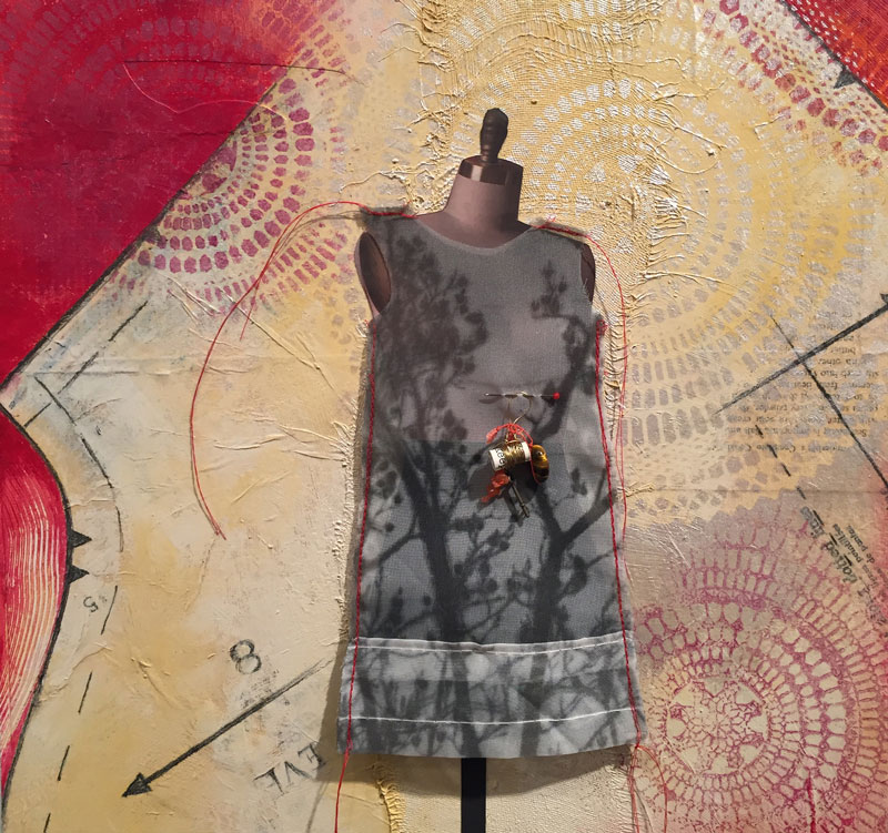 Amulet Dress 2017  Mixed media on board 12" x 12"