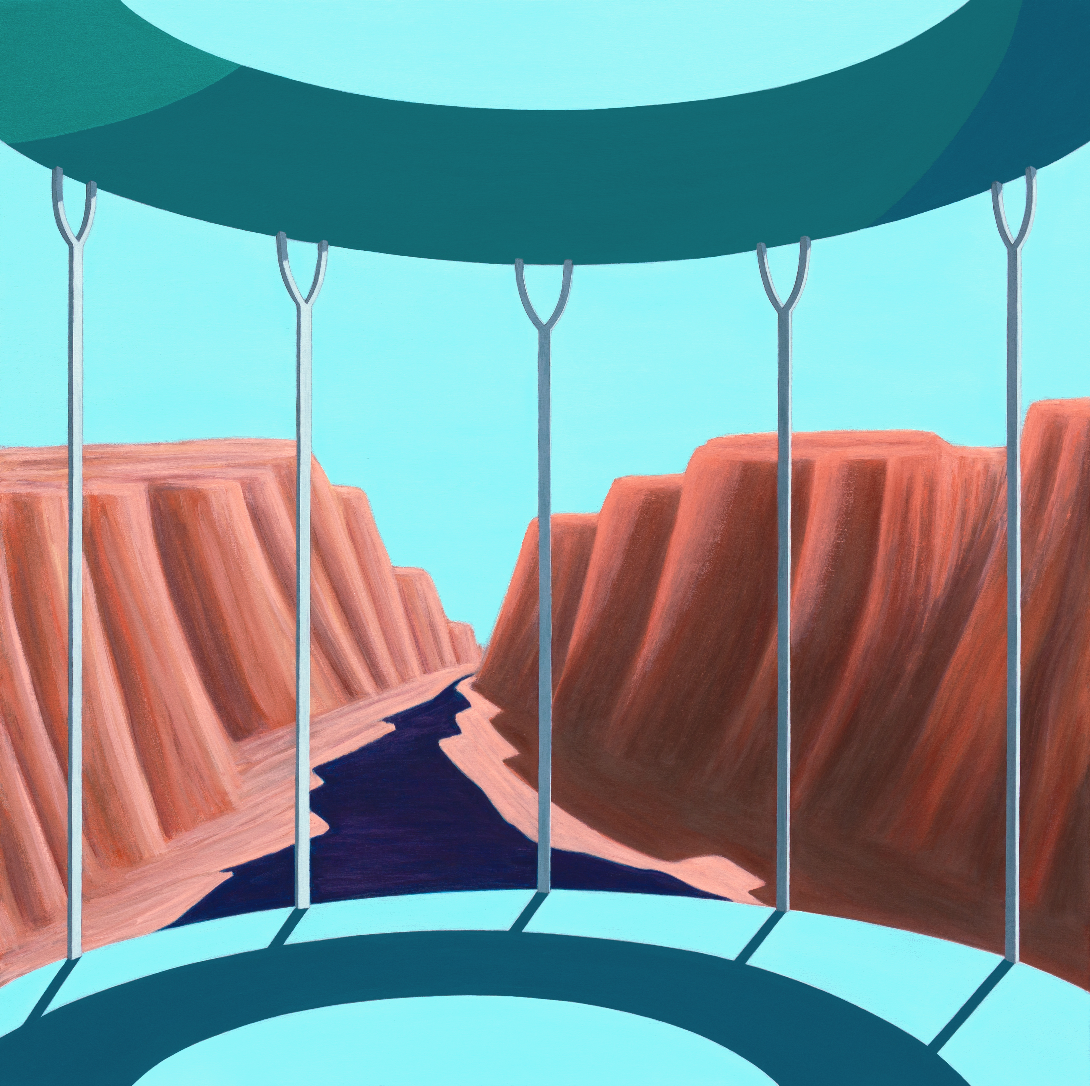 Contrasting Serenity: Red Canyon (Architected Landscape 77), 2025