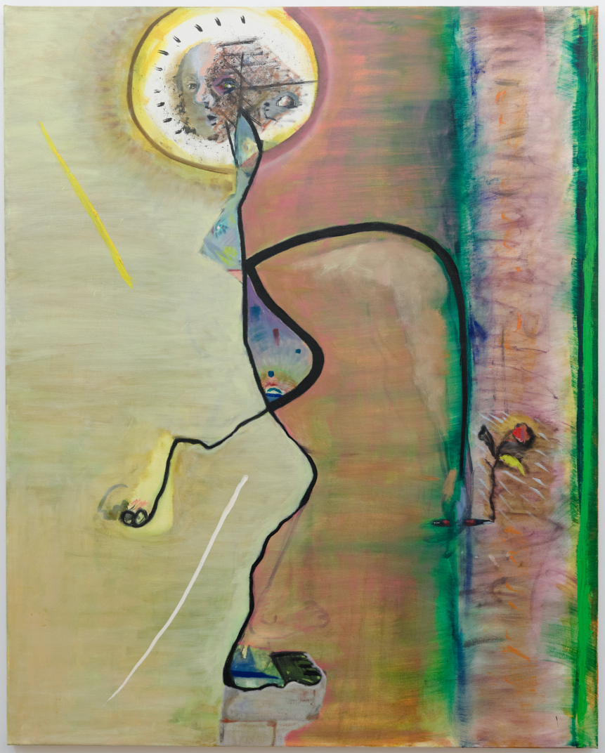 Rodrigo Echeverría Drawing a flower, 2024 Oil on canvas 59 x 47 1/4 in 150 x 120 cm