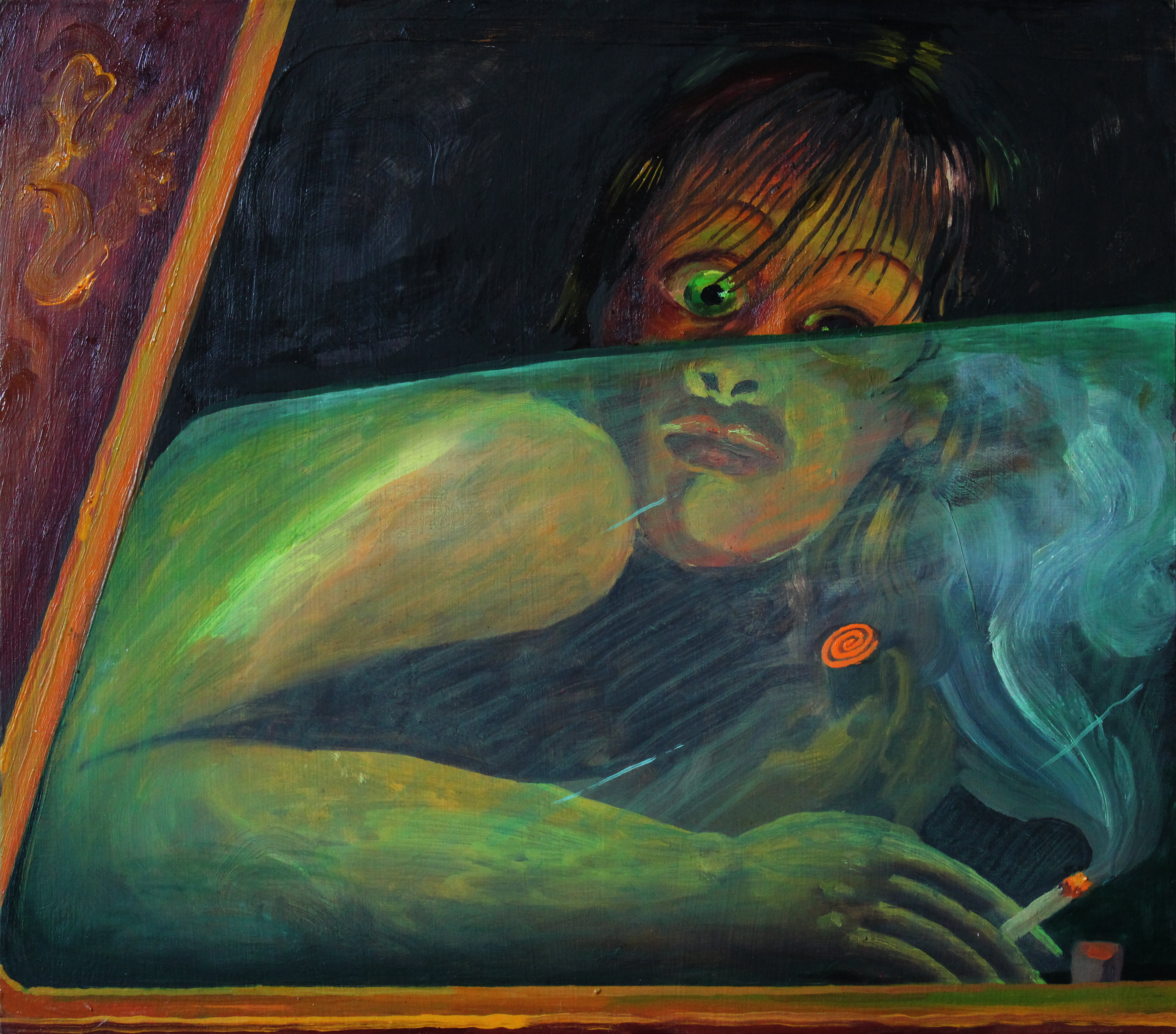 Untitled (Closing Scene), oil on canvas, 16x20