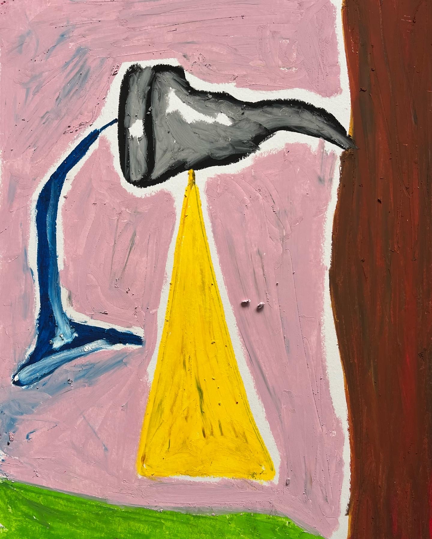 Backwards, oil pastel on paper, 2022