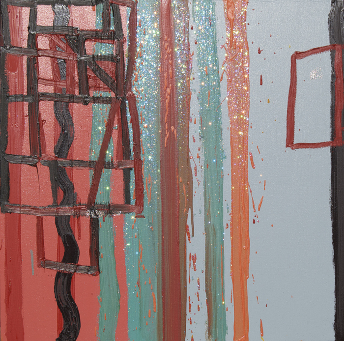 Circumstantial Evidence 4, 2008, oil on canvas with crystallina powder