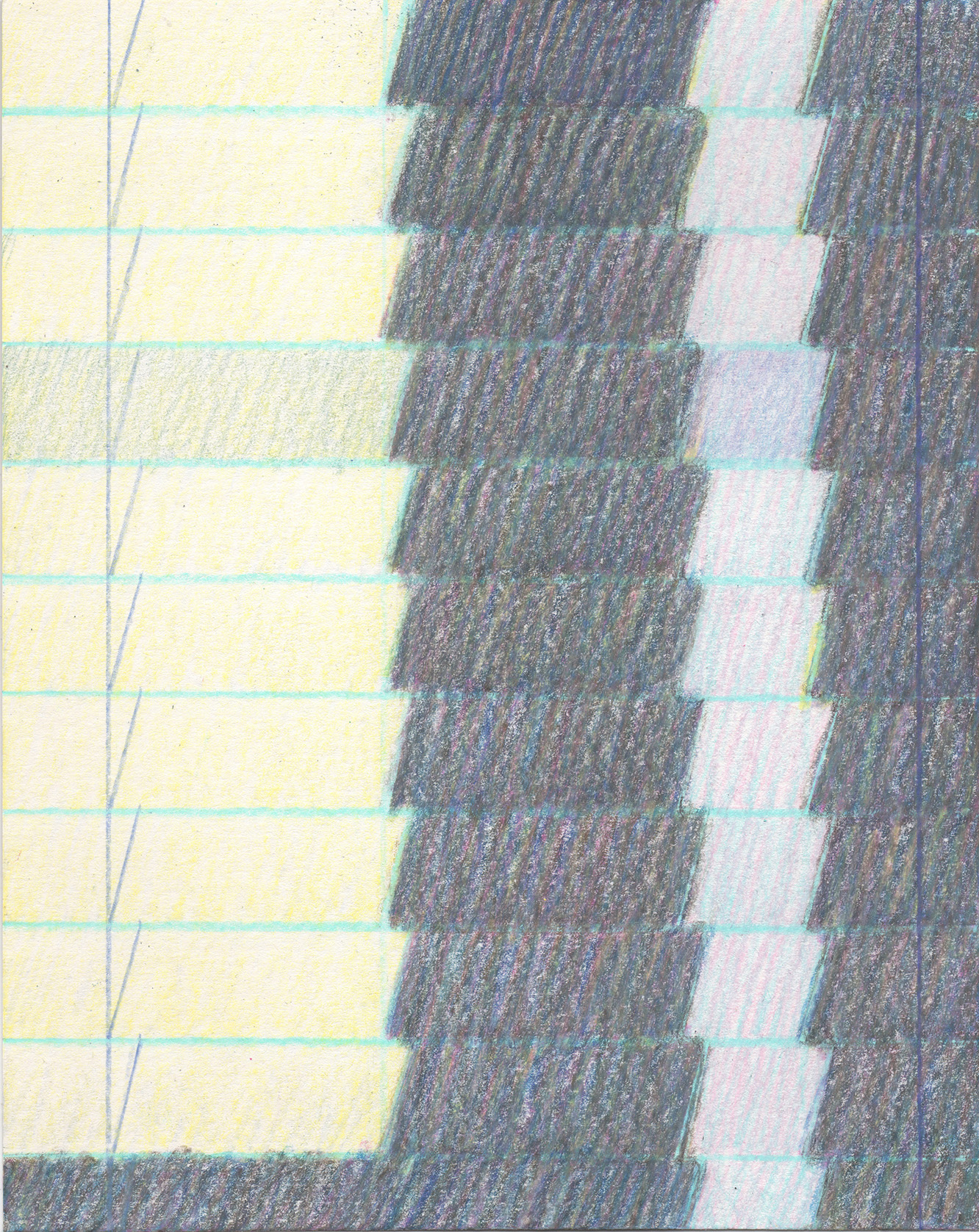 Venetian Blind Drawing no.6, Colored pencil on paper, 21.3x16.9cm, 2017