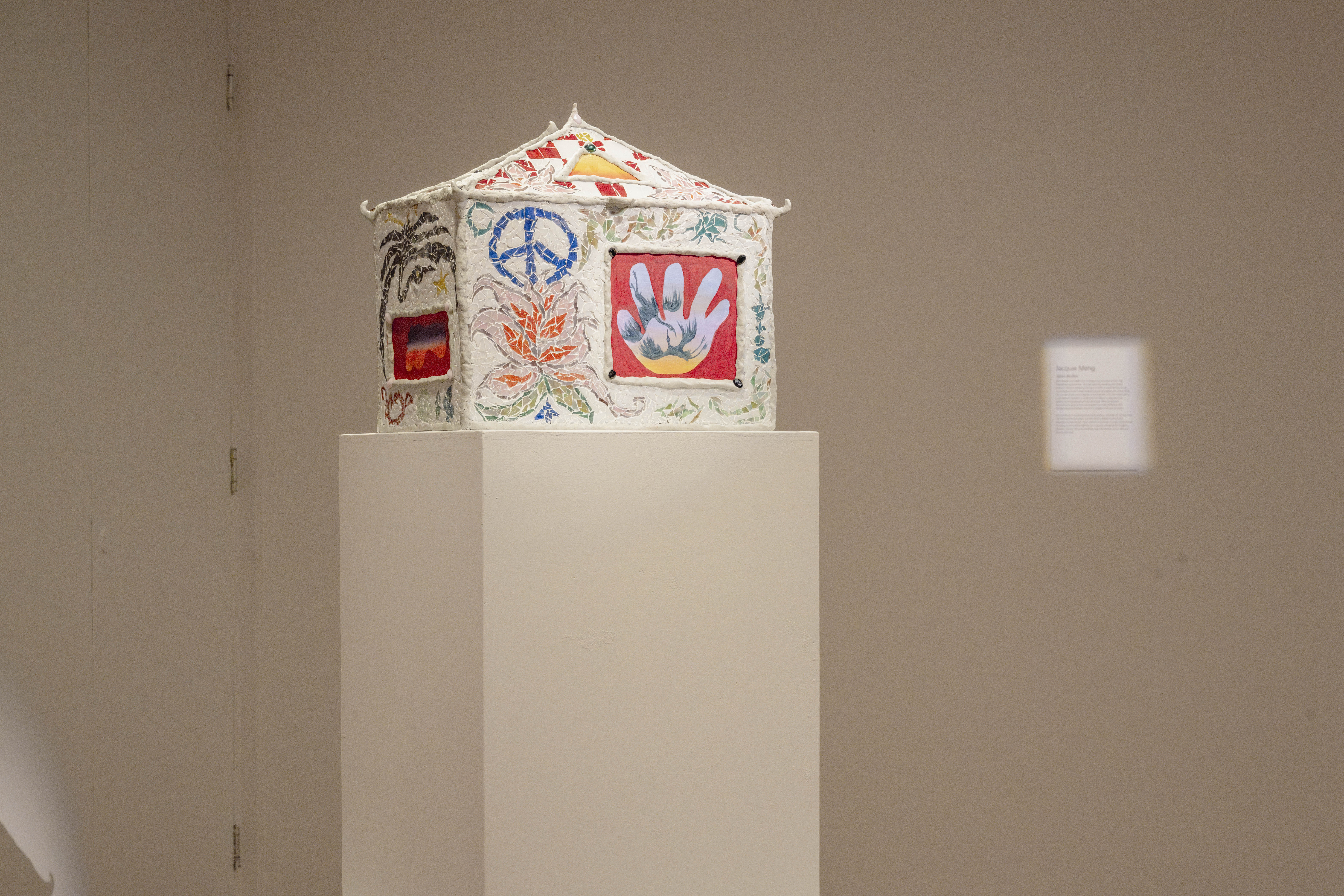 good energy house 2025 glass tiles sculpting resin swarovski crystals oil on board 30 x 45 x 45 cm