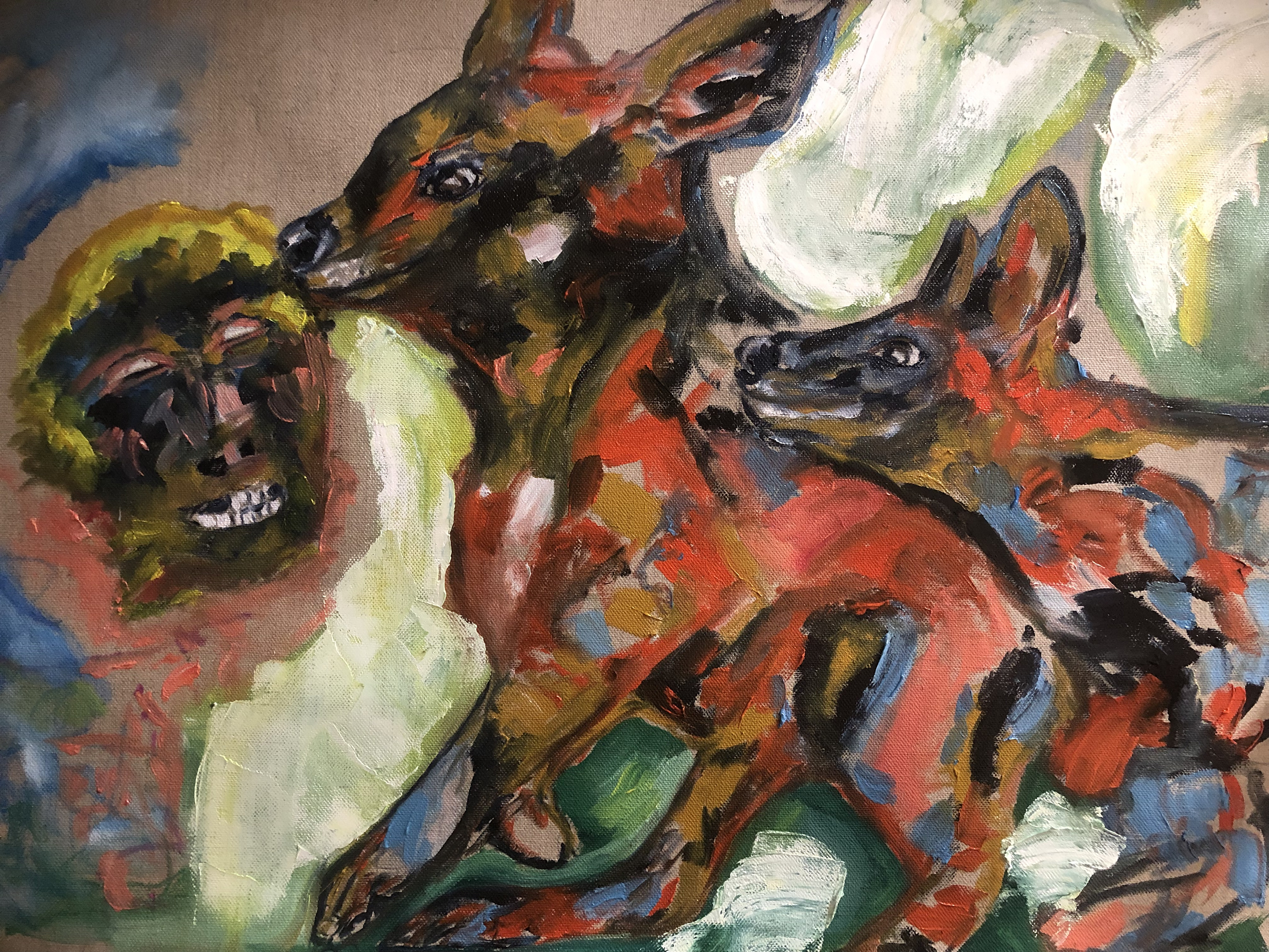 Play I., oil on canvas, 80x60cm, 2023