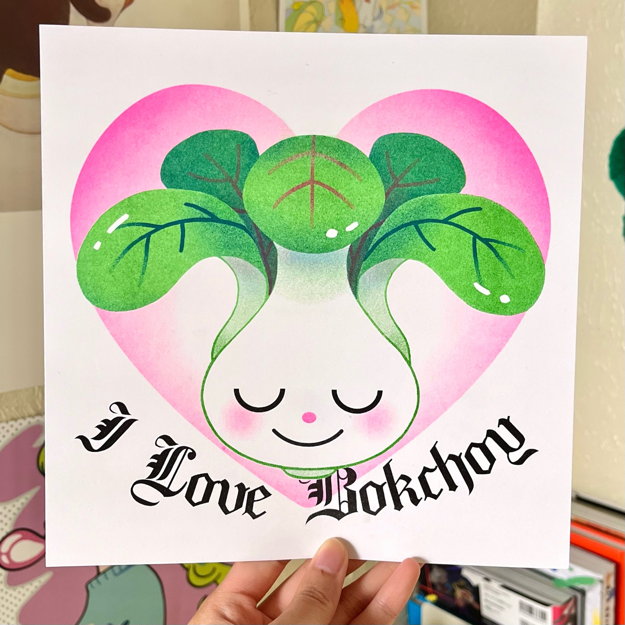 I Love Bokchoy, Risograph Print (2024)