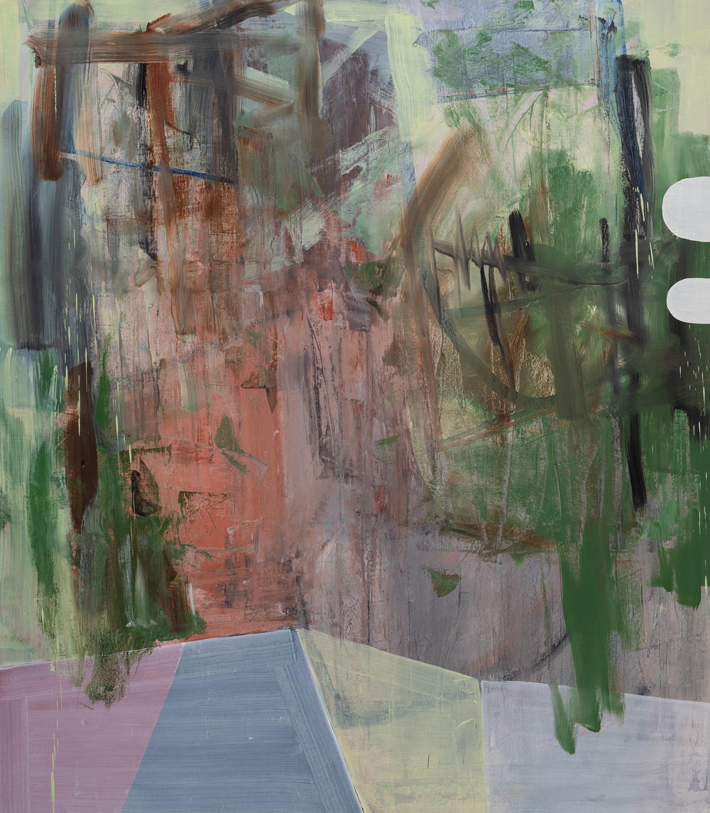 해진 깃발 Worn Out, 2018, oil and oil bar on jute, 160x140cm