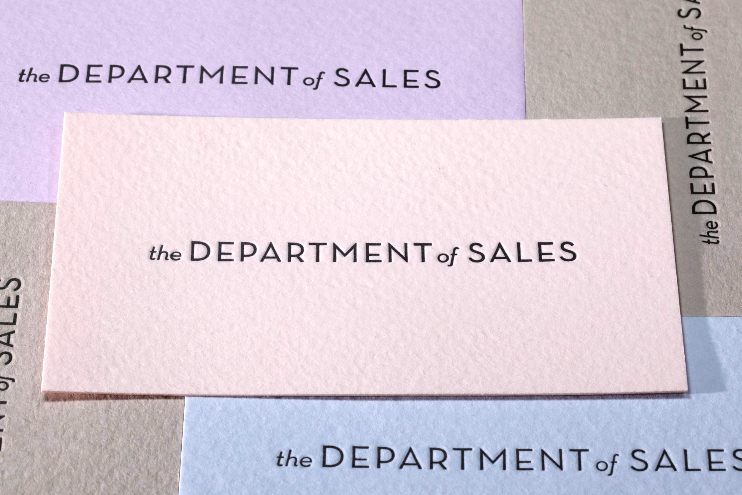 LETTERPRESSThe Department of Sales business cards