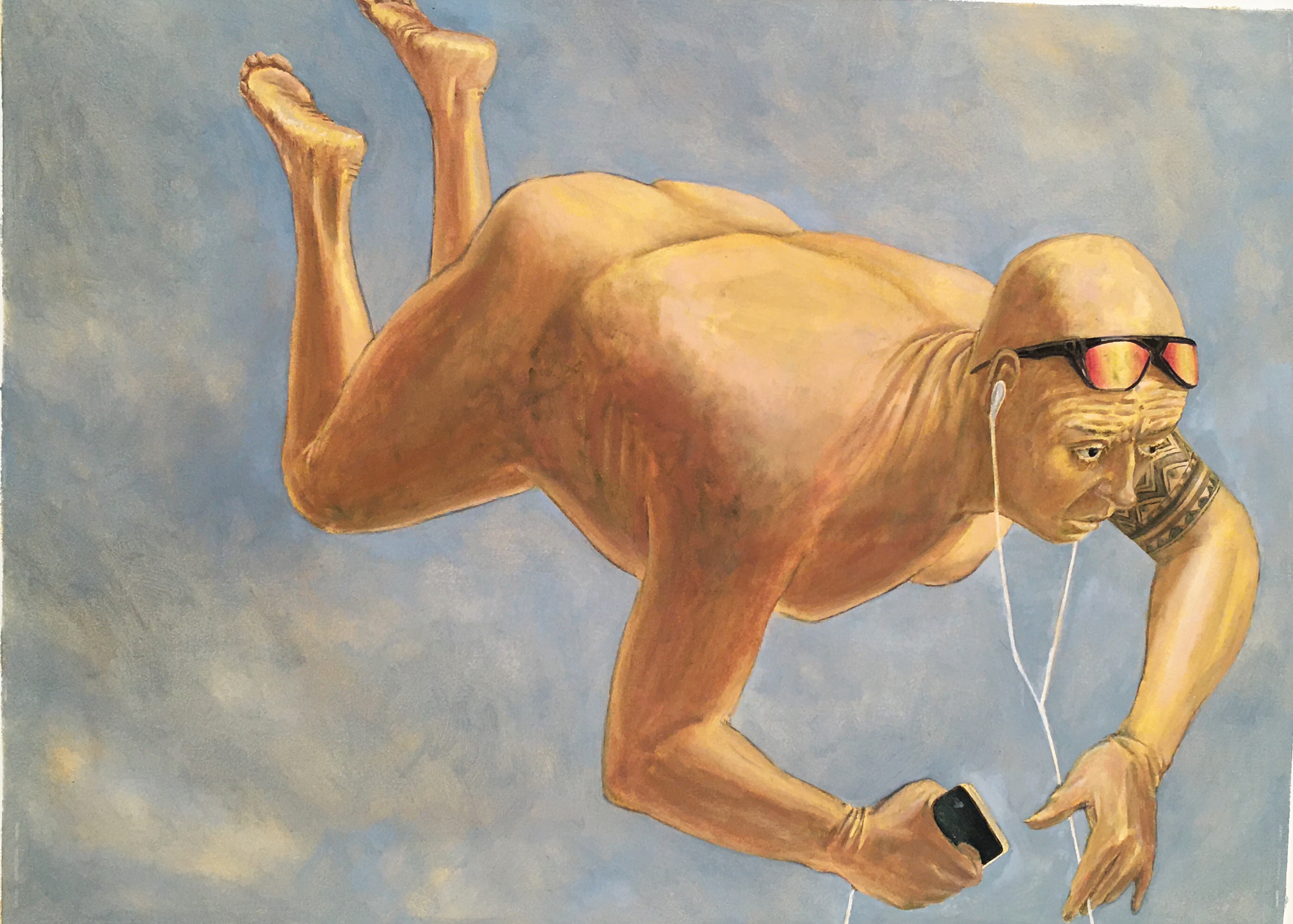 Like someone living in a fable, oil on paper, 20 x 28 in