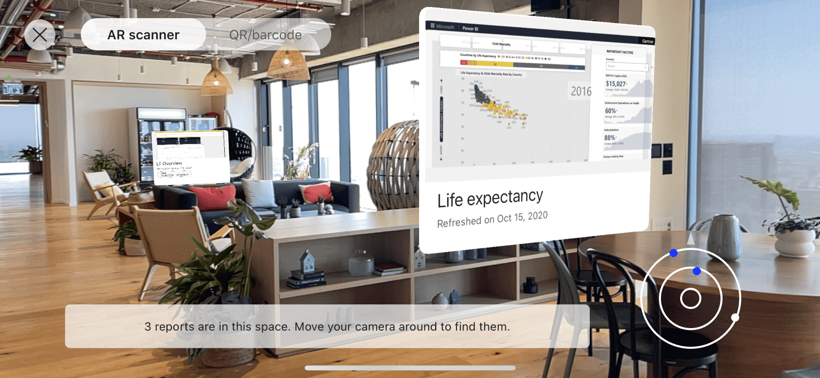 "Scanning" mode layout screenshot from a test of the POC build, landscape.