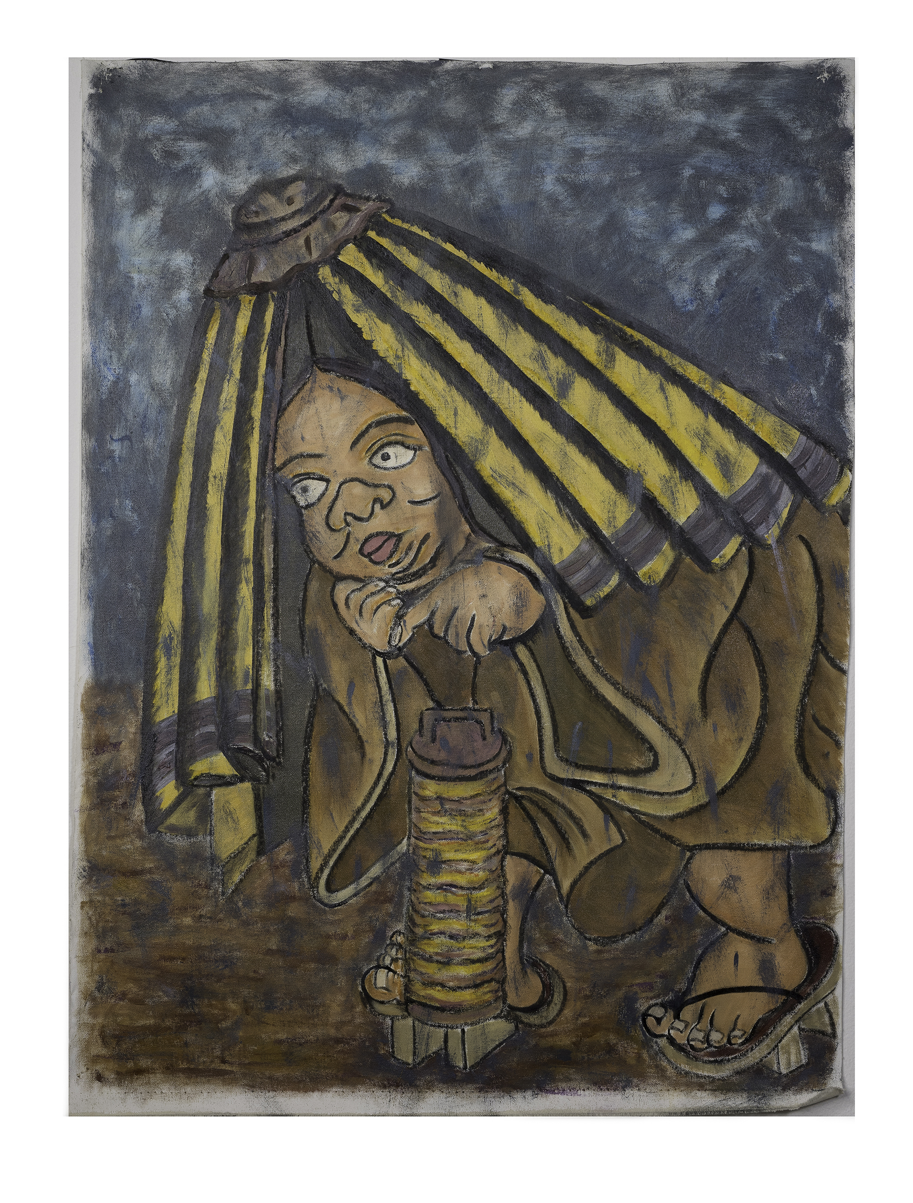 Amaferu Kozo (Rain Child) (2021) Interiorism & Exteriorism  24.8x32.7 in  Oil & Chalk on Canvas