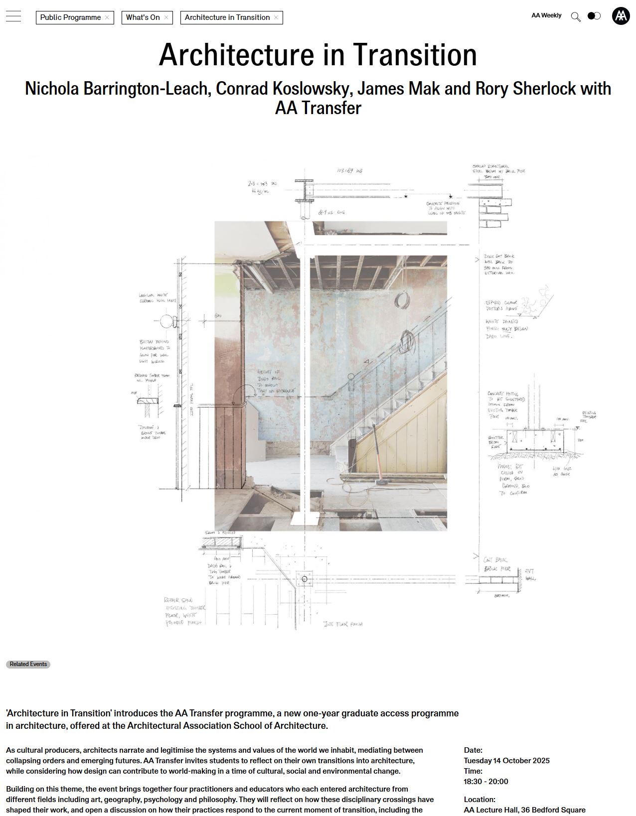 Oct, 2025 | We will be speaking about the the new AA Transfer programme in the AA Lecture hall and live streamed.