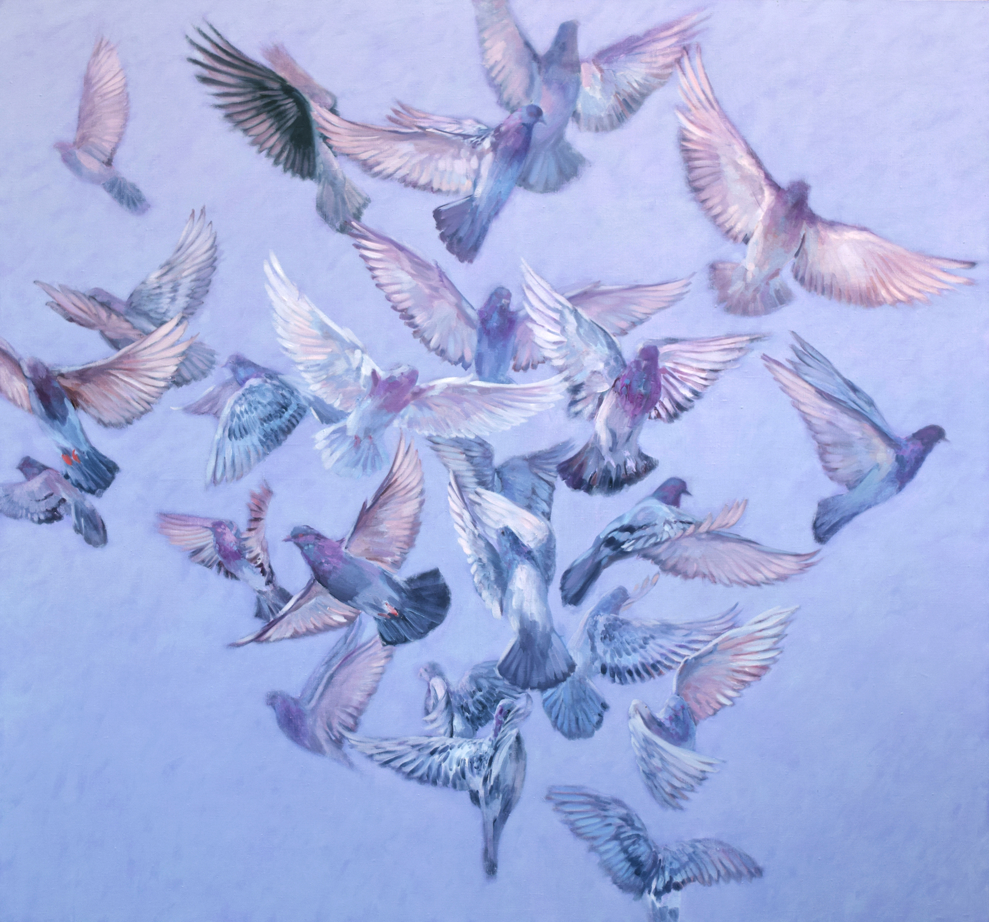 "Pigeons" / "Tuvid"152 cm x 163 cm, oil on canvas, 2015