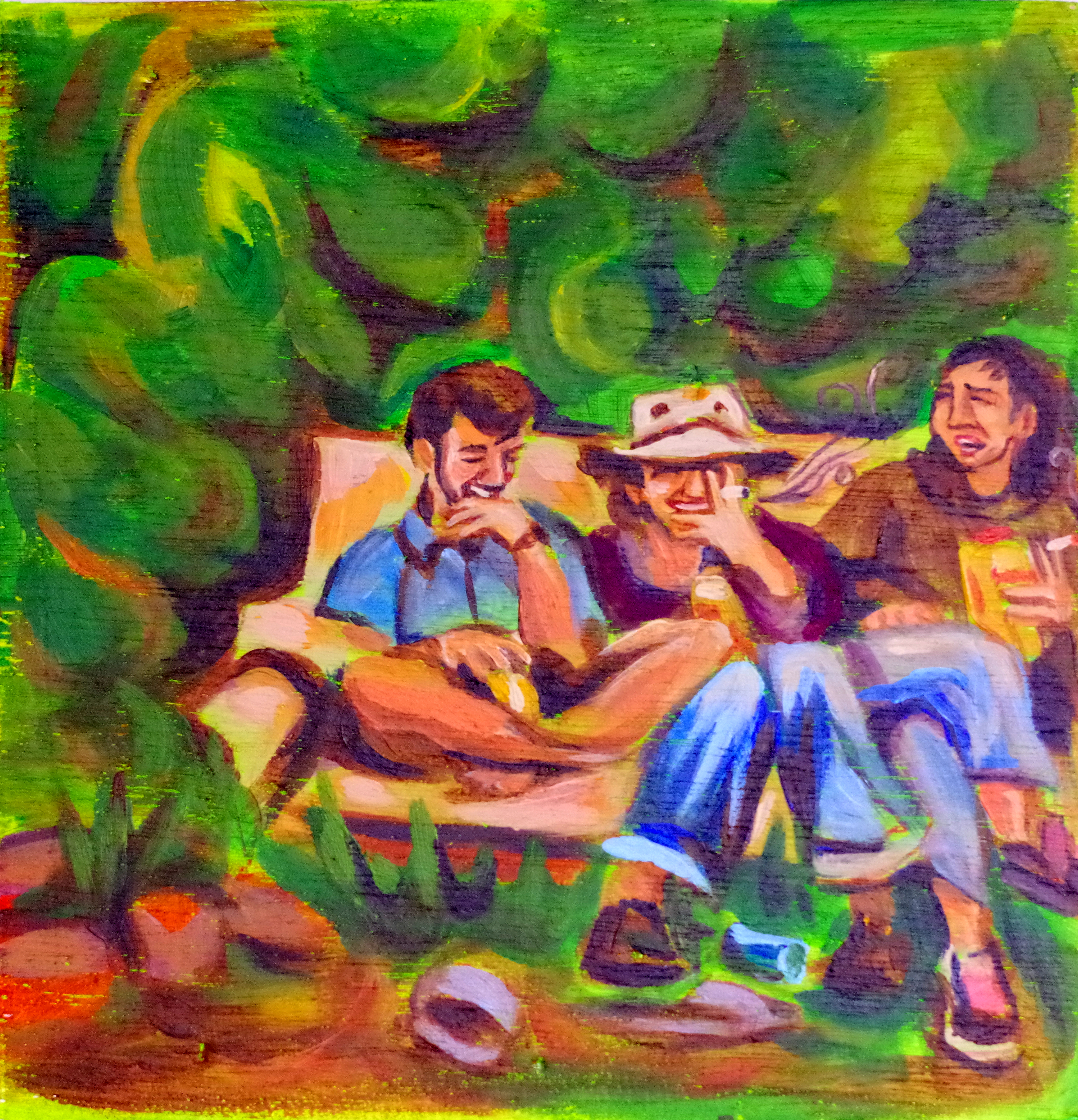 3 Good Friends - Acrylic on ply
