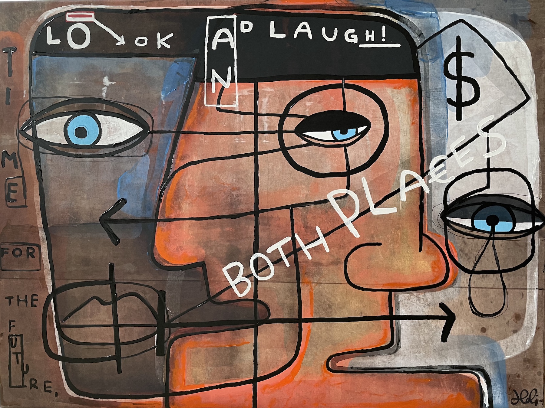 Look and Laugh, 201690 x 120 cmMixed media on canvas