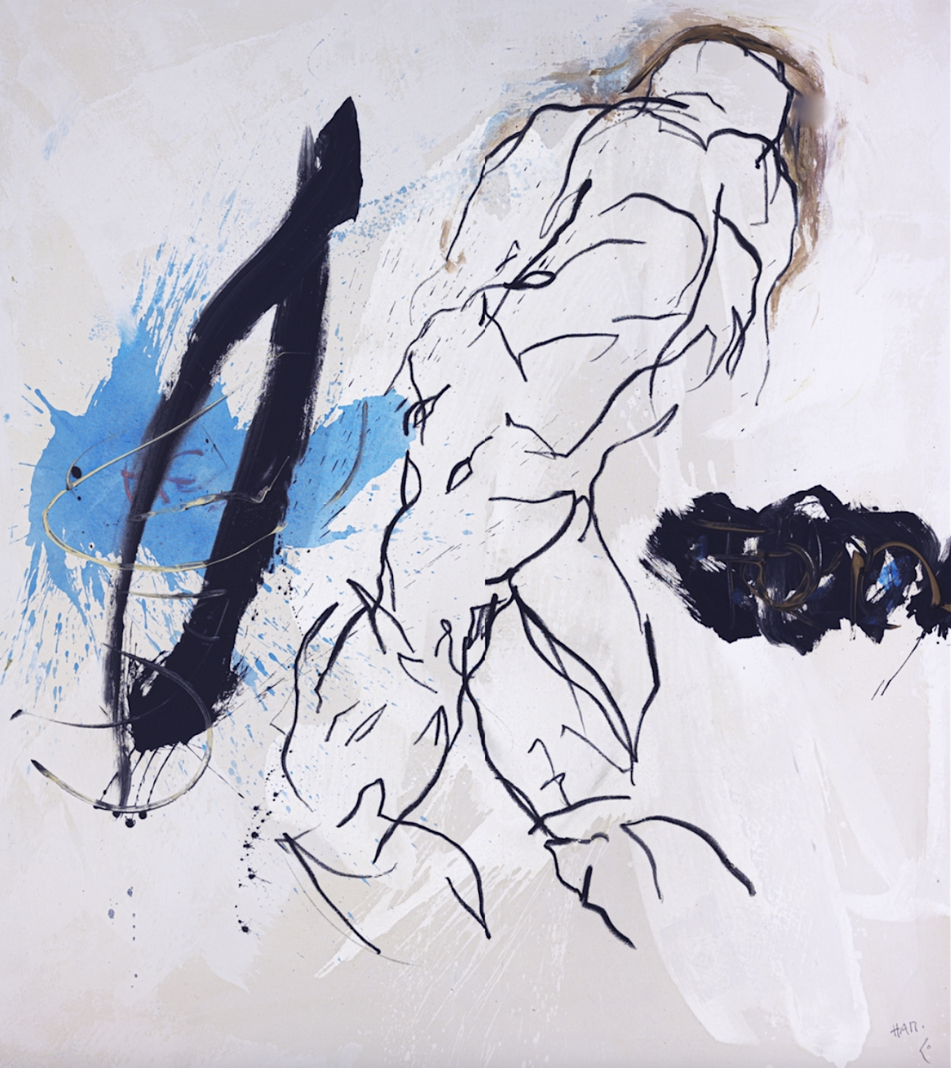 “Schwerelos", 2020, Oilstick, acrylic on canvas, 200 x 180 cm | Photo © Michael Nagl