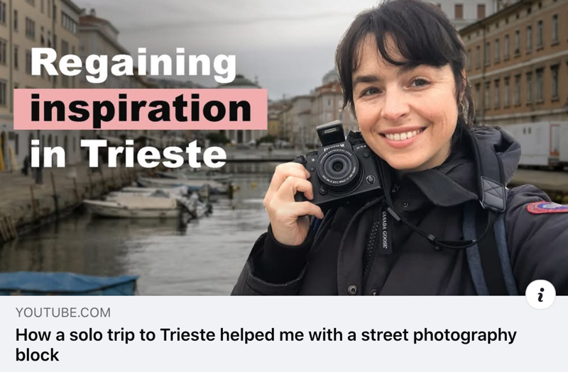 Started a new YouTube channel with photography videos. I embarked a train to Trieste to reignite my inspiration for street photography. Click on the picture to see more videos!
