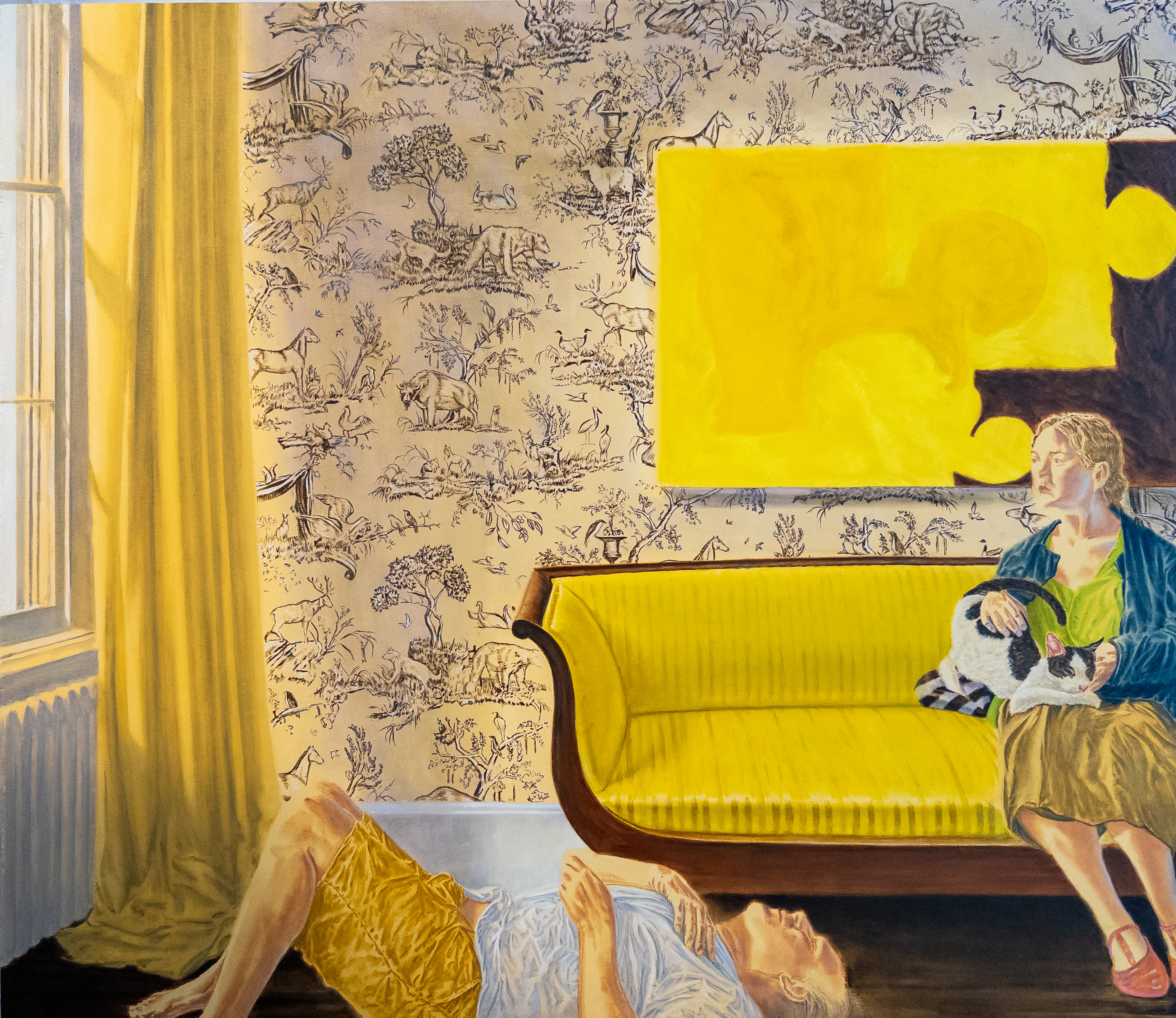 A respite from solitary abstraction, oil on panel, 28 x 32 in