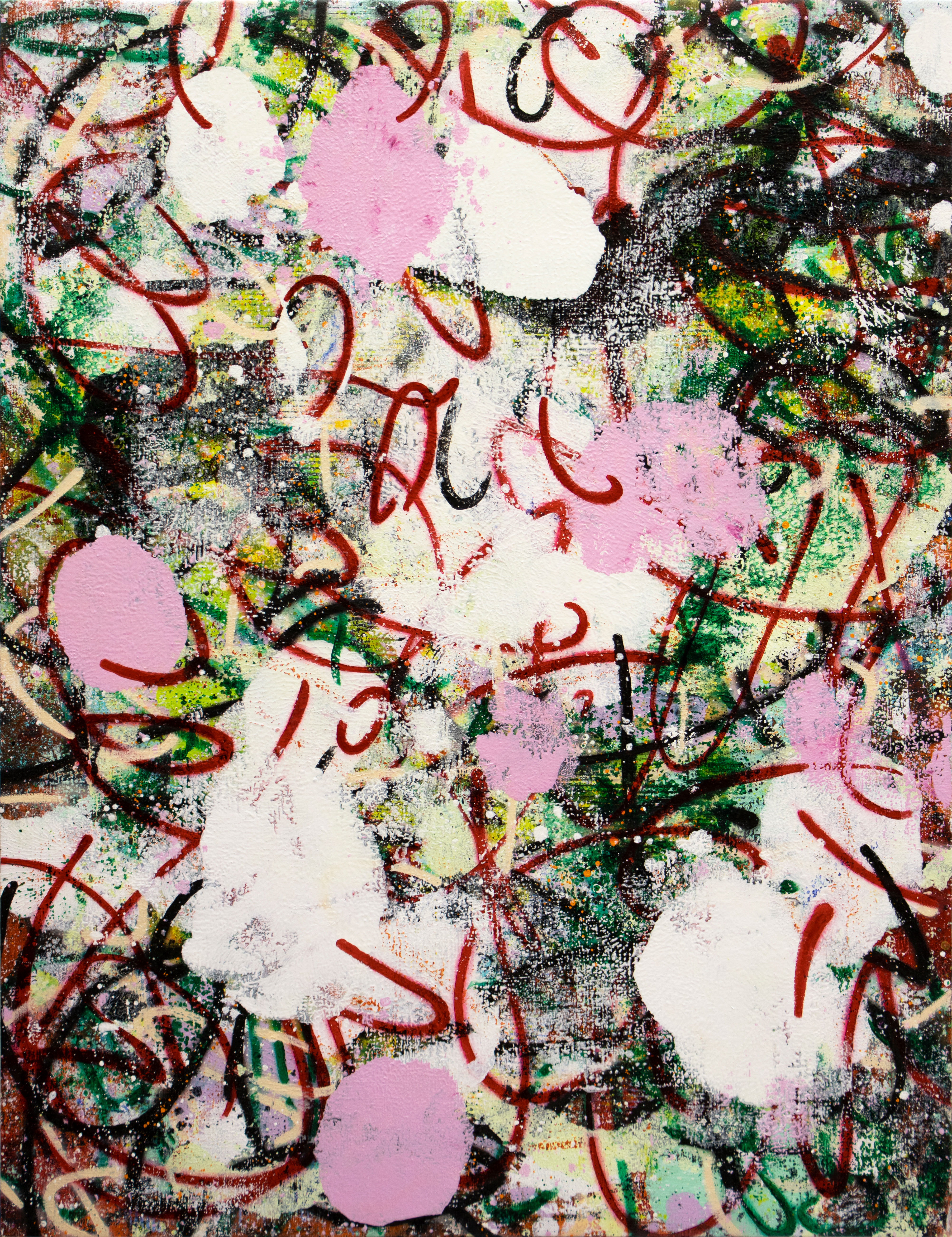 Galaxia #23, 2025. Oil and acrylic spray paint on canvas. 144x110 cm