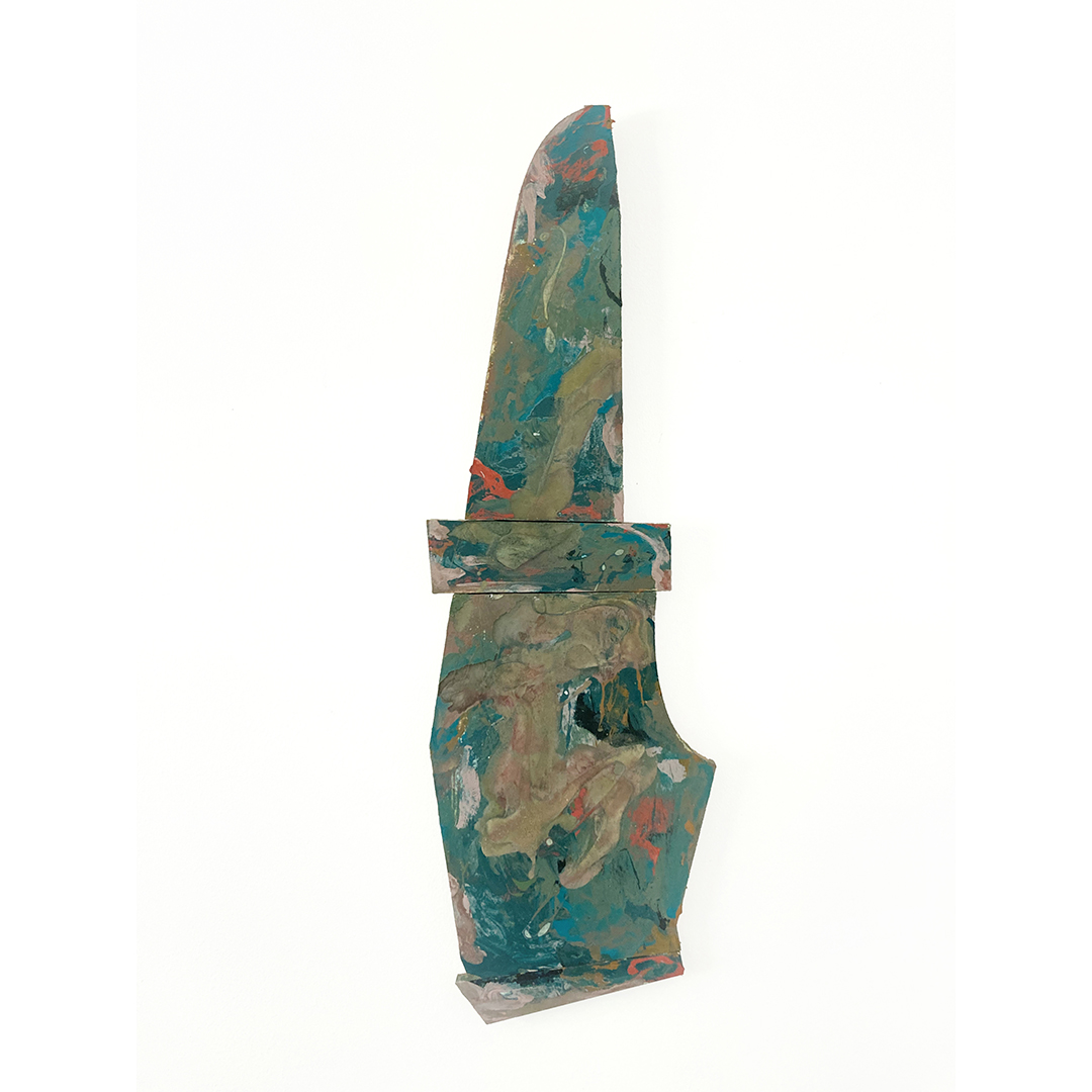 SPRING RYTHM NUMBER 4 2023) Acrylic paint on timber board. 22 x 69cm