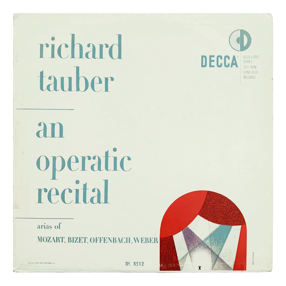 Decca Gold DL 8512 Various Richard Tauber Design: Erik Nitsche (credited)