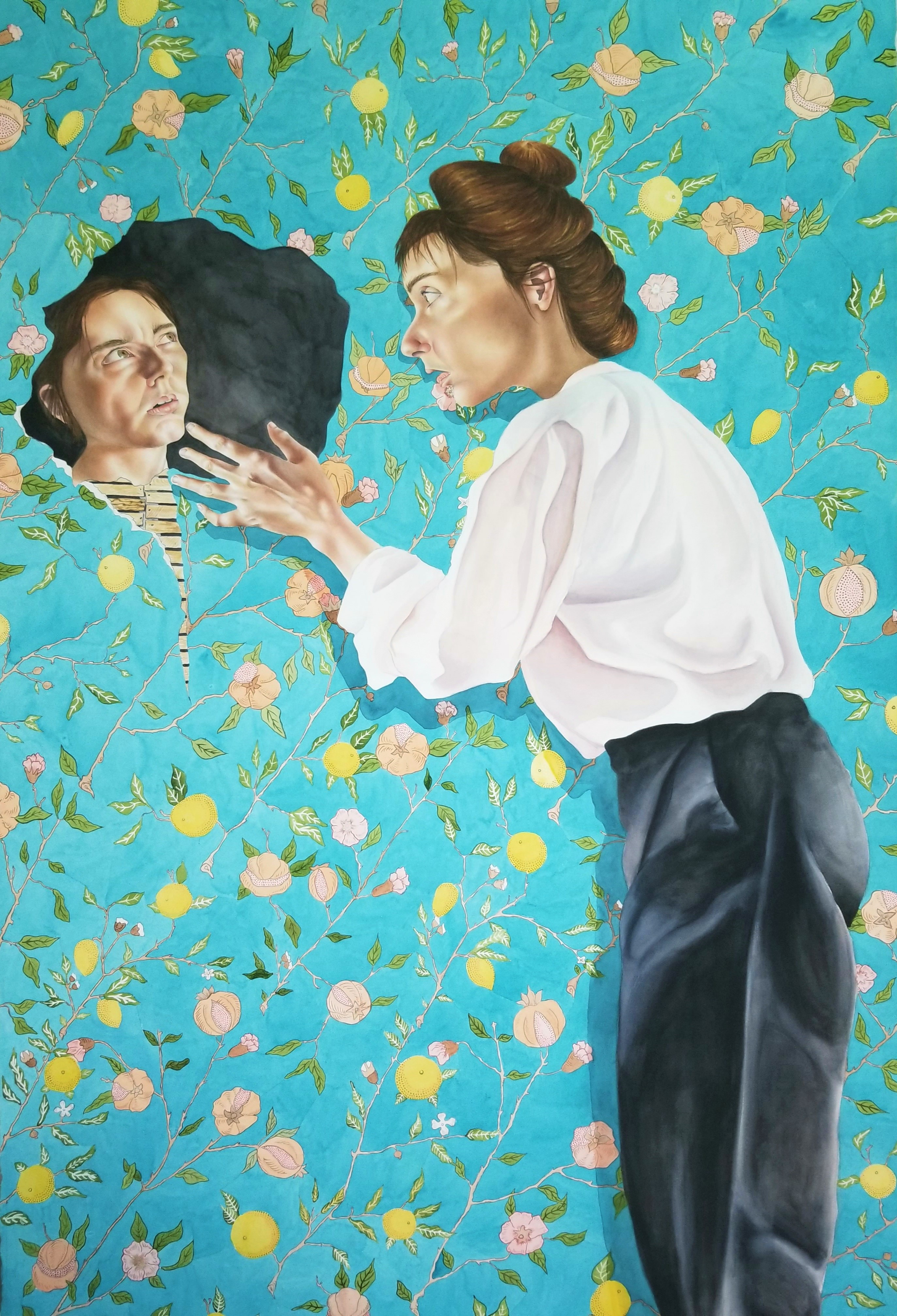 Wall Creep, Watercolor on paper, 40 x 60 inch