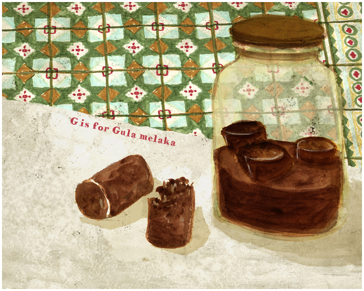 Singapore Sketches, Gula Melaka, illustration