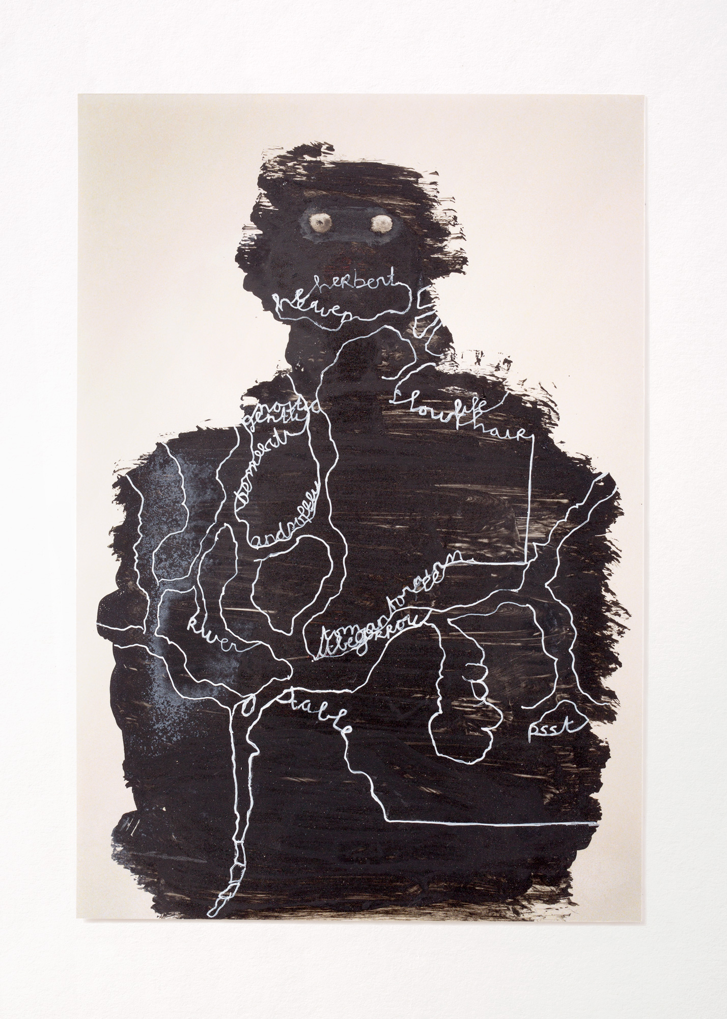 …daß dieser Mensch…, 2004 Pigment pen, gouache pen on photo 24 x 16,5 cm