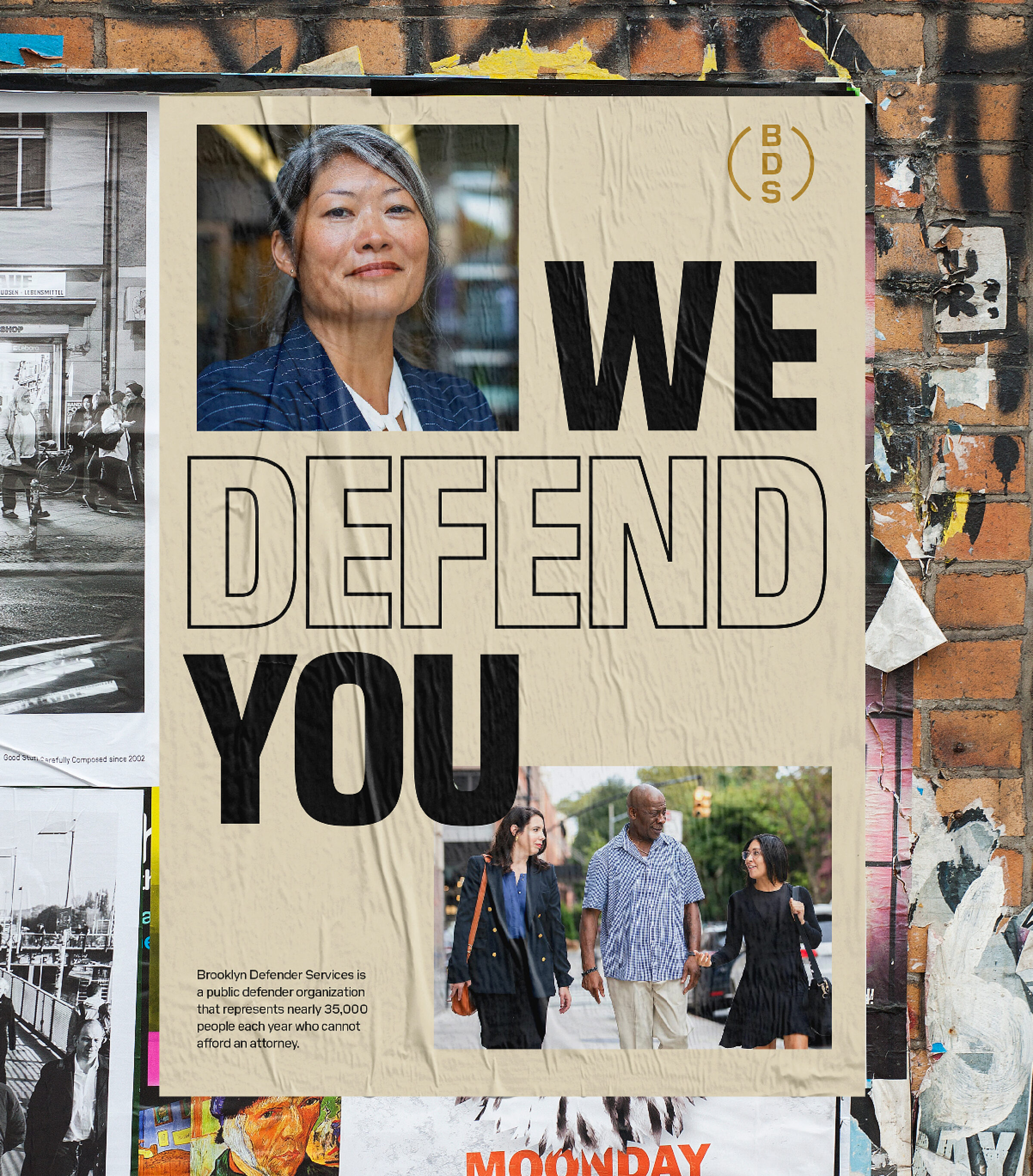 Community-focused poster advertising BDS services.