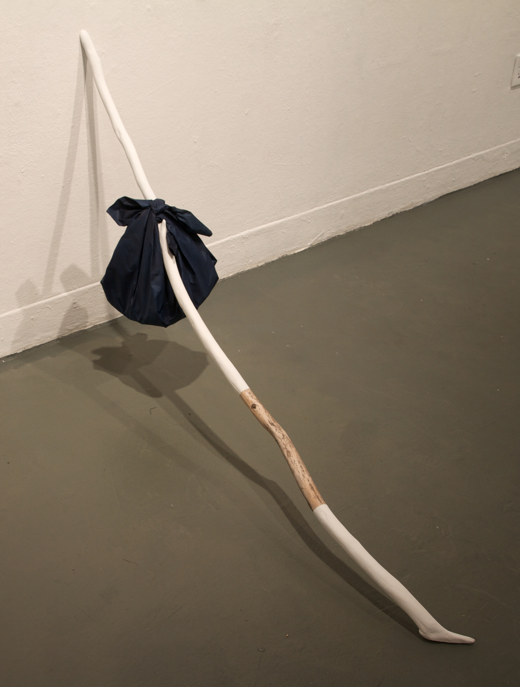bindle, 2012acrylic, gesso, newsprint, shellac, composted bones, and found wood