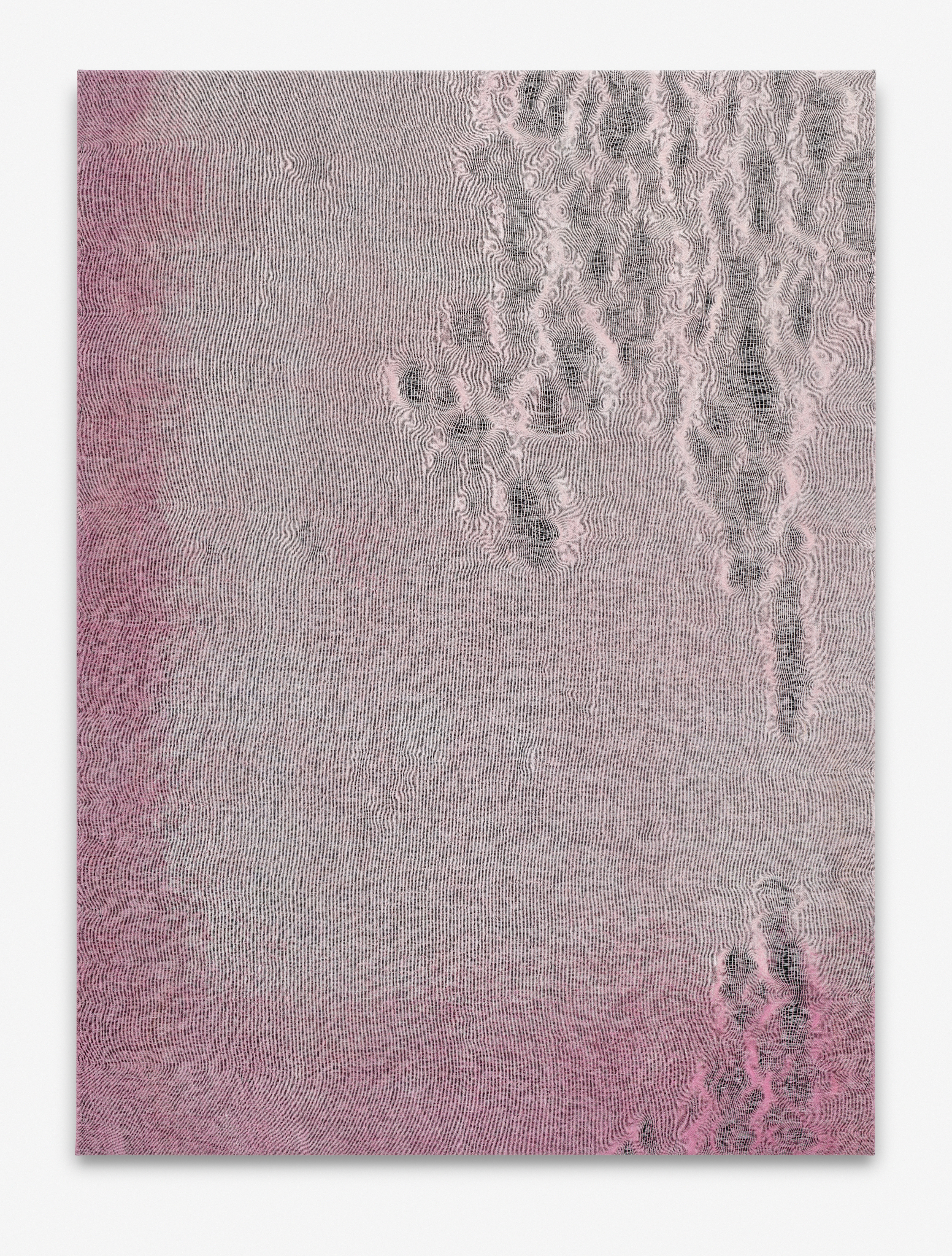 untitled, 105x78cm, stretched cheesecloth, dyed and bleached, 2014