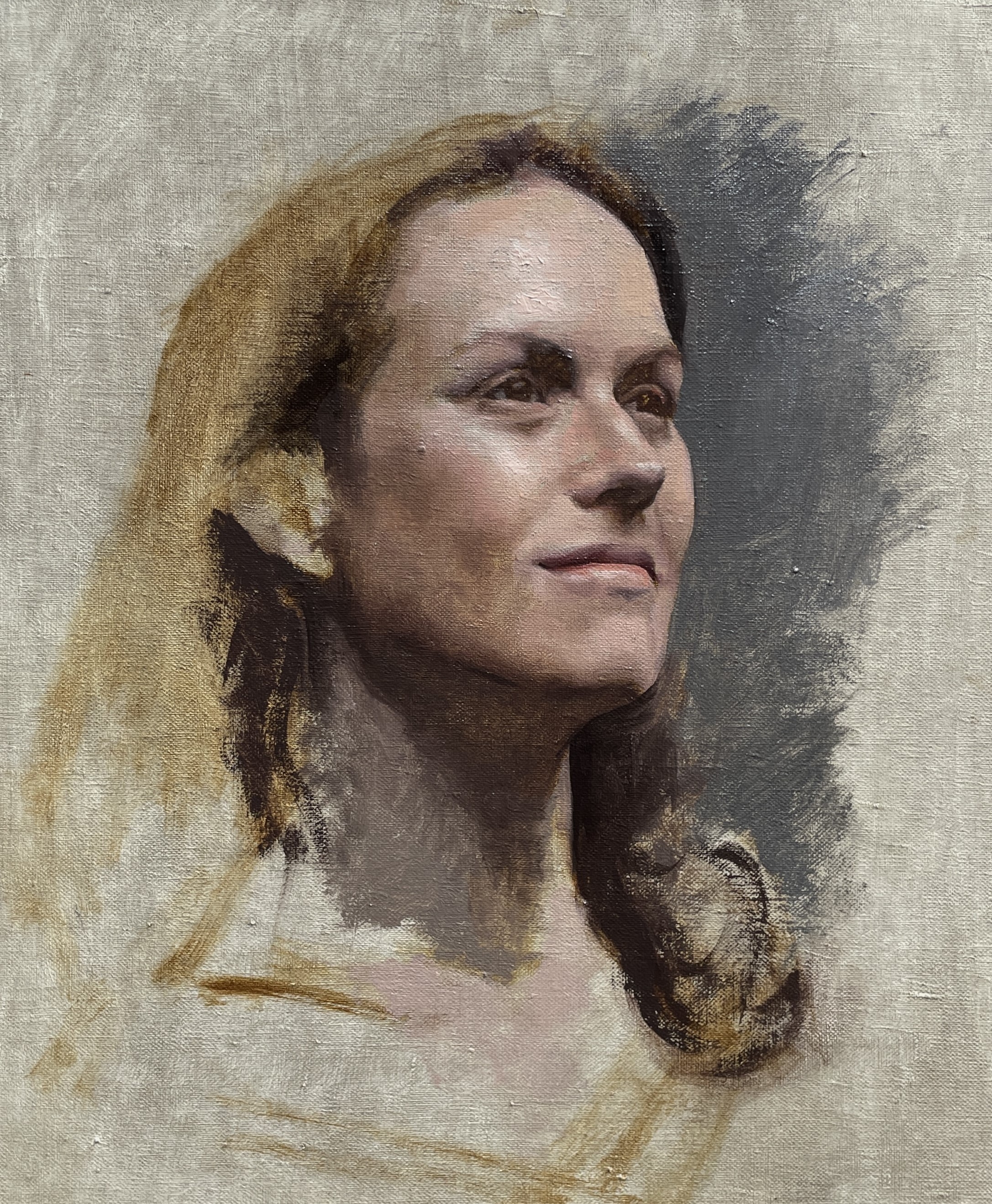Portrait of Nina, 2024 12"x9", oil on linen