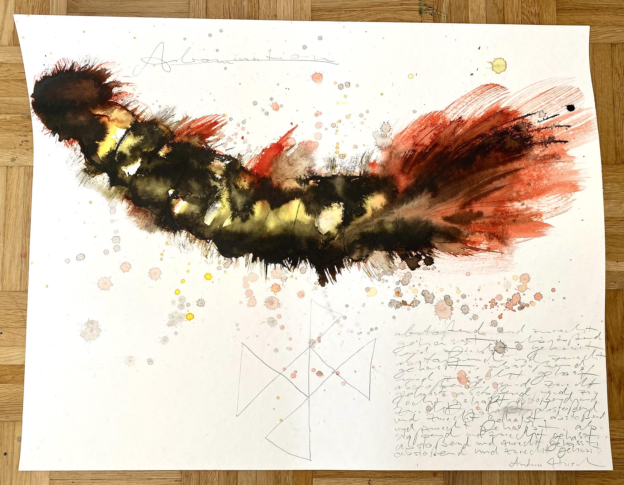 [ abomination / 64 x 50 cm / watercolor and ink on laid paper / artist: Andreas Hirsch ]