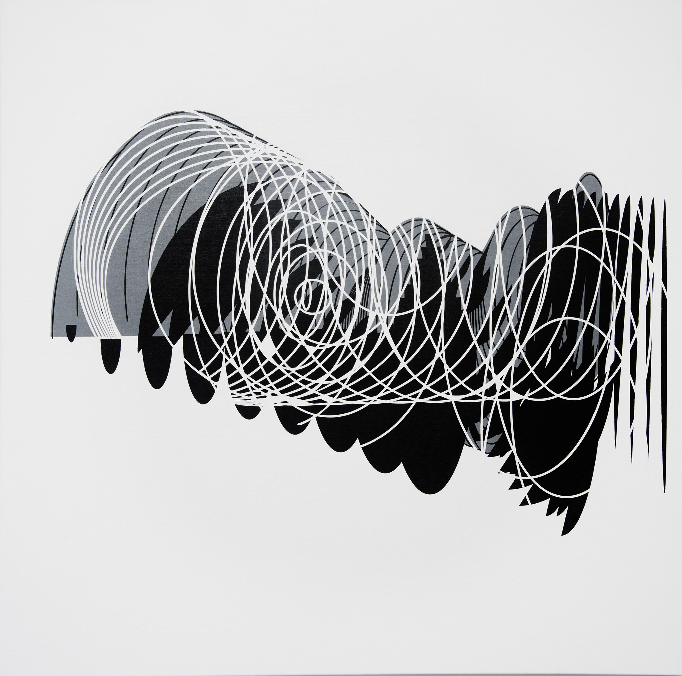 Paisajes audibles #0, 2015. Acrílico sobre tela, 100 x 100 cm // ENG: Acrylic on canvas, 39.3 x 39.3 inches