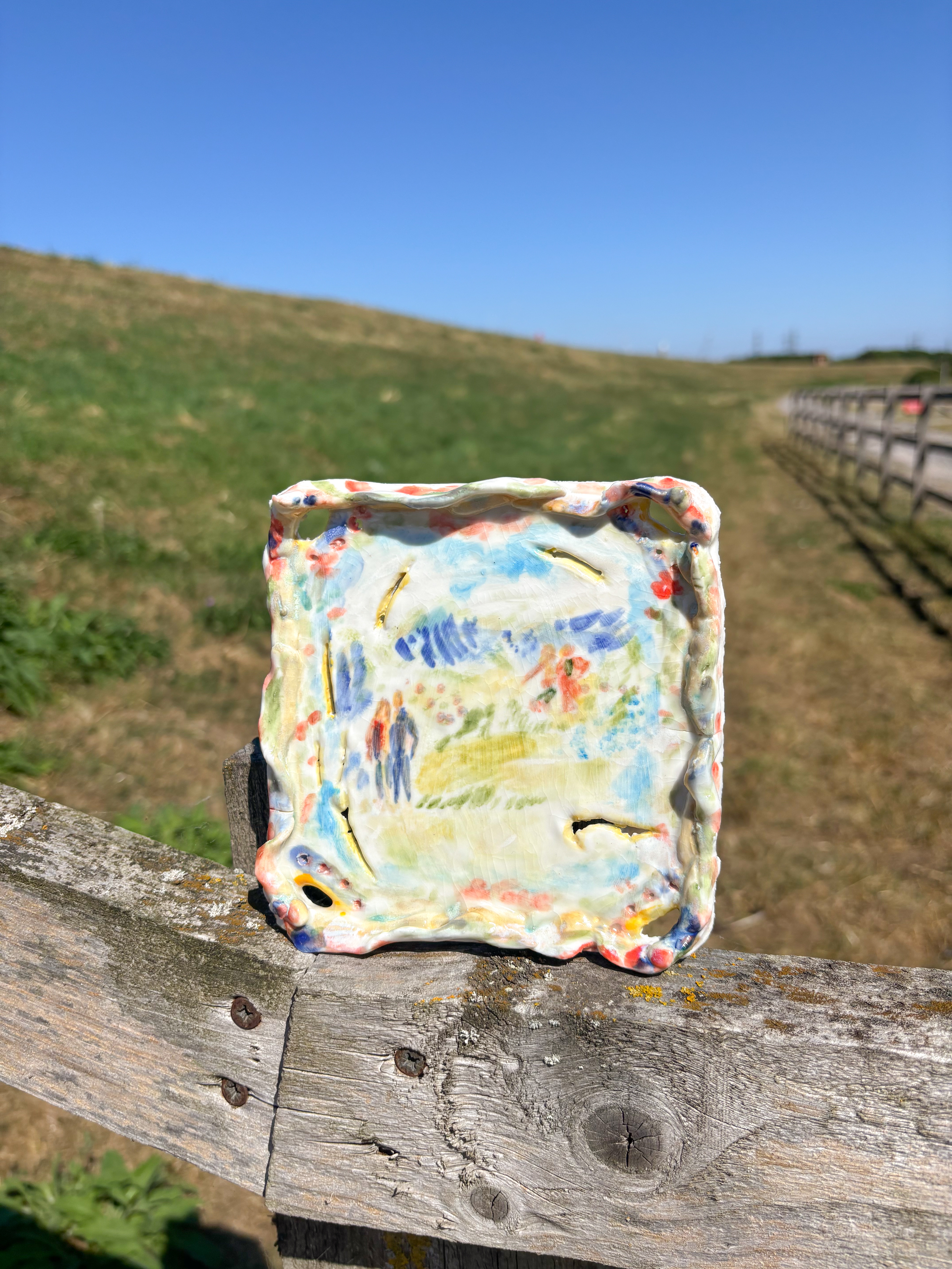 "Hiking views", glazed porcelain, 2025