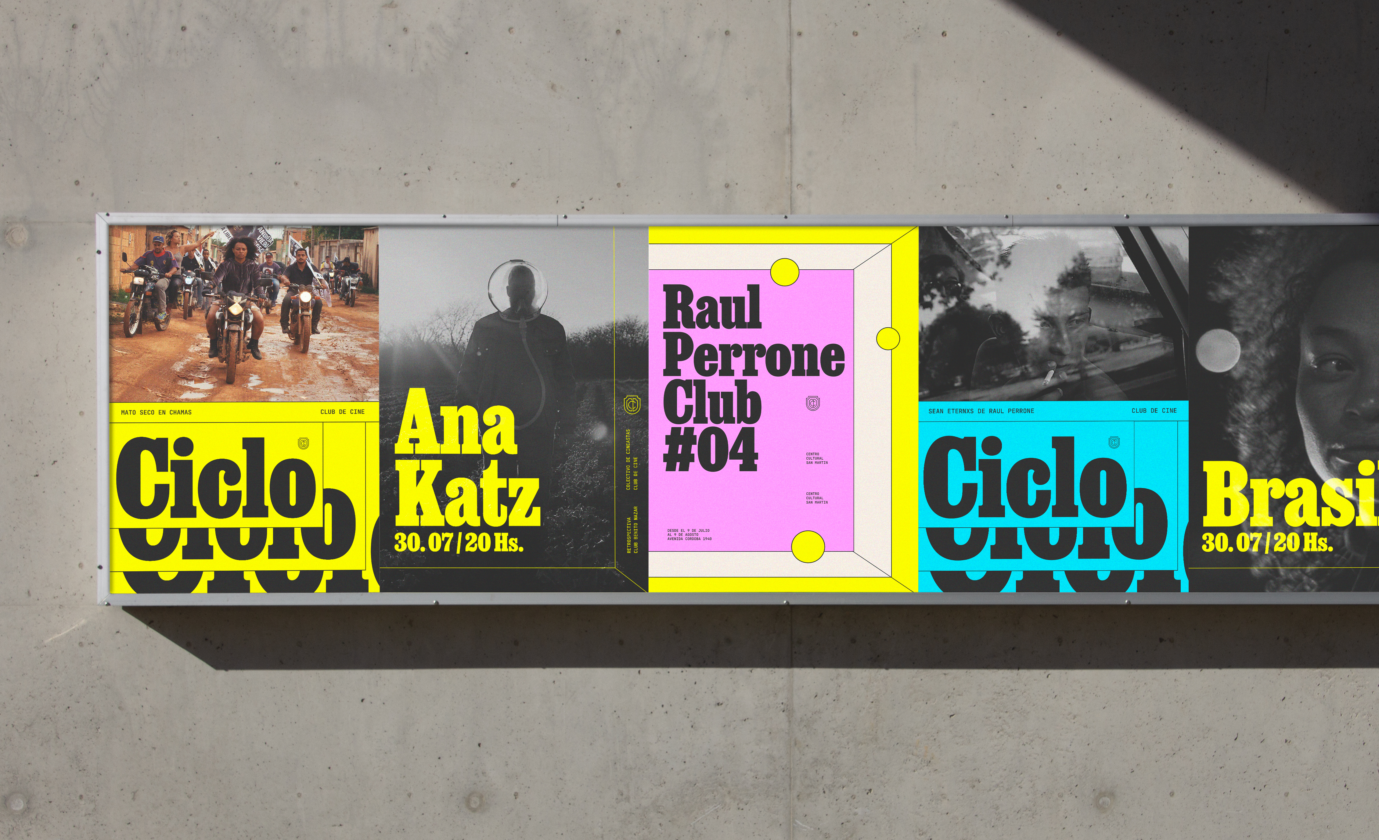 Identidad visual para Club de Cine diseñada por Kinoto Studio: logo bold, serif y estética cinematográfica experimental