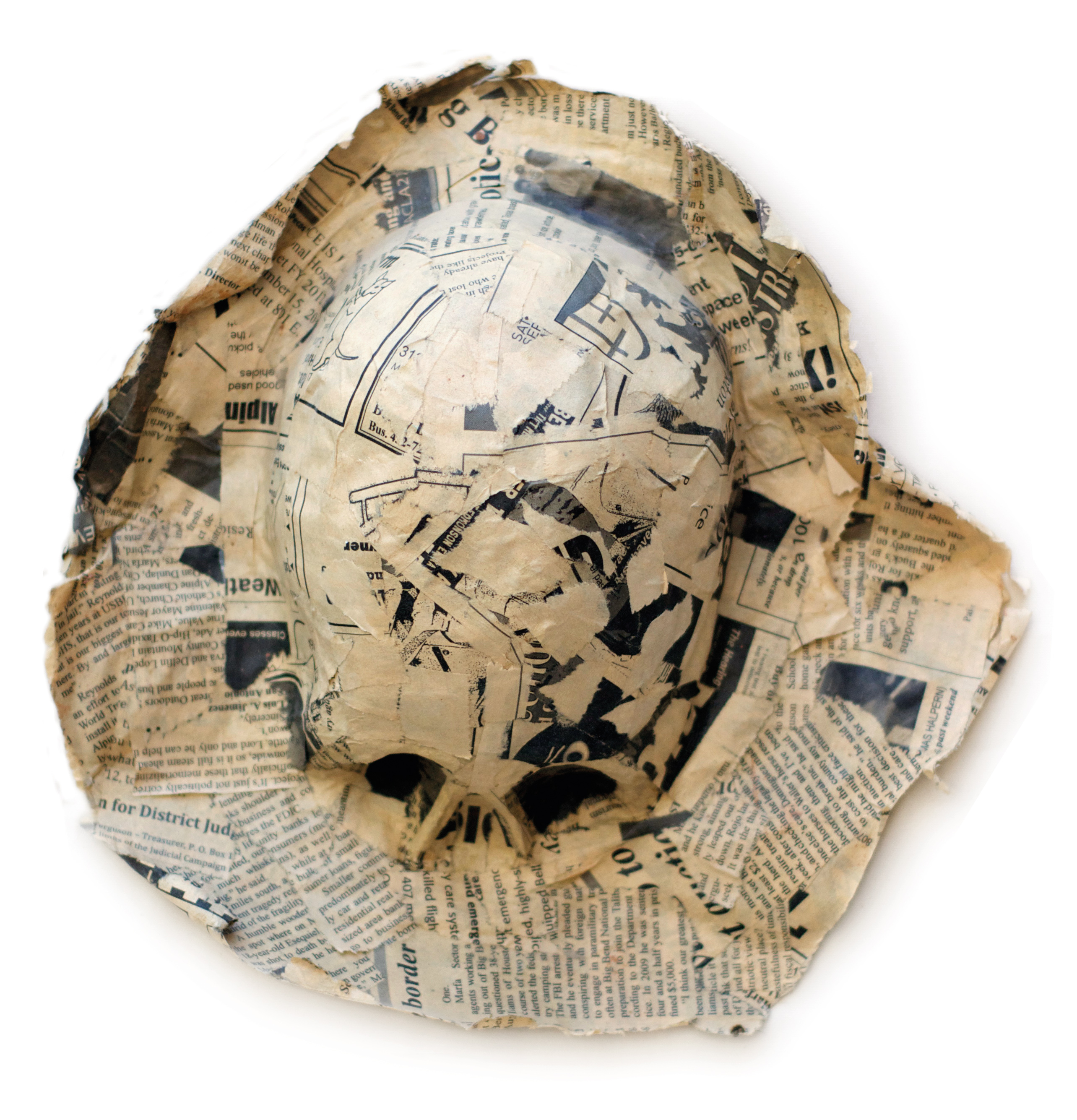 Skull Hat, 2011-Ongoing, paper-mâché, dimensions variable