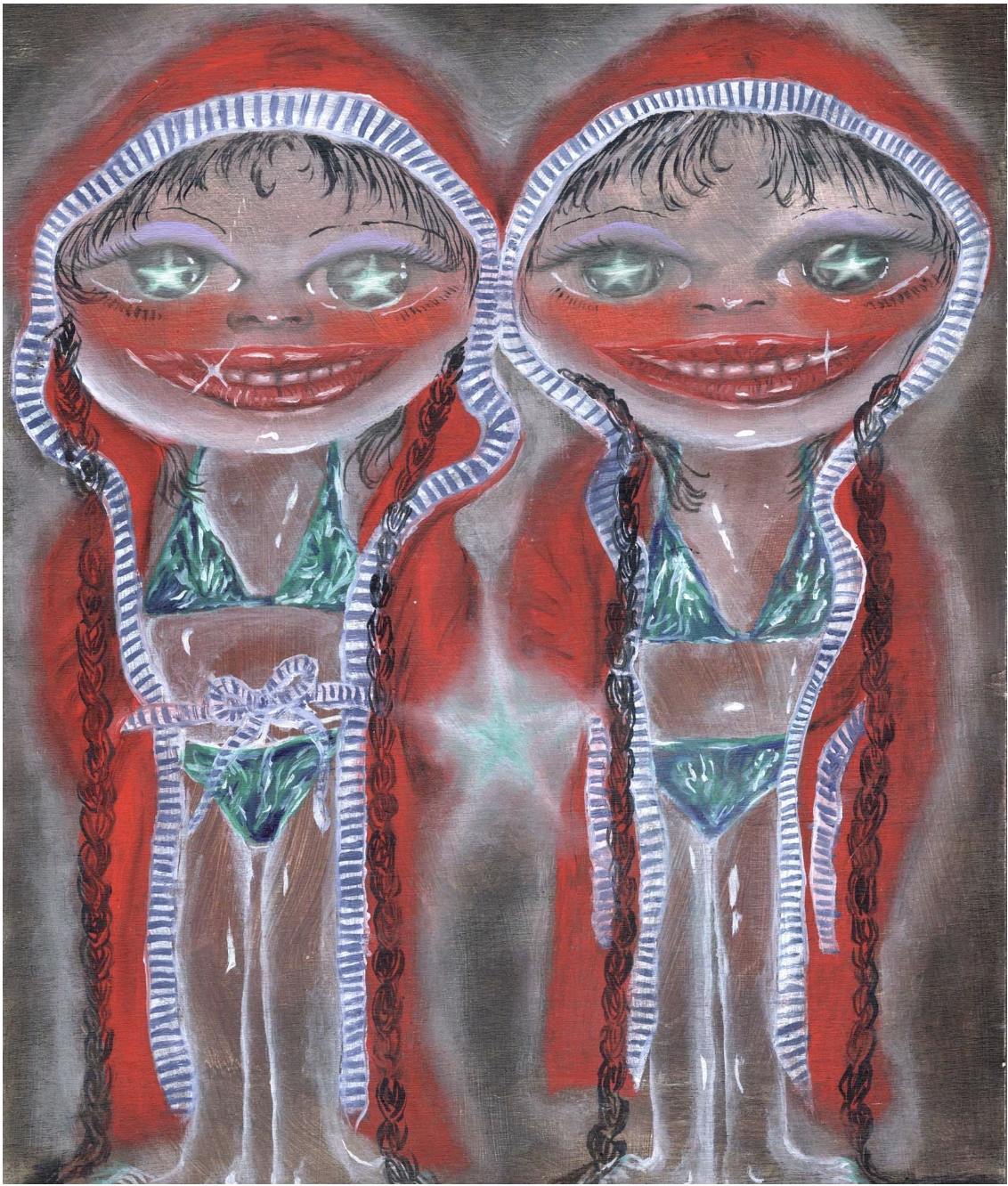 Sisters (2024) oil on board 25 x 20 cm.  Image Stanley Street Gallery.