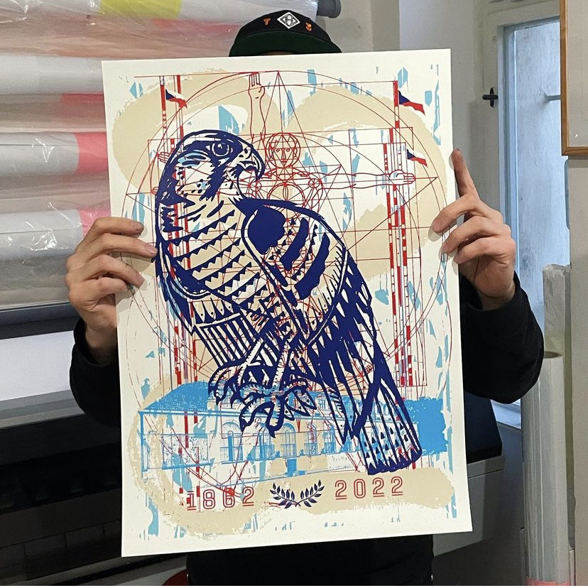 Michal Škapa, Nazdar!, 2022, sítotisk, Fotografie: Instagram analogbros