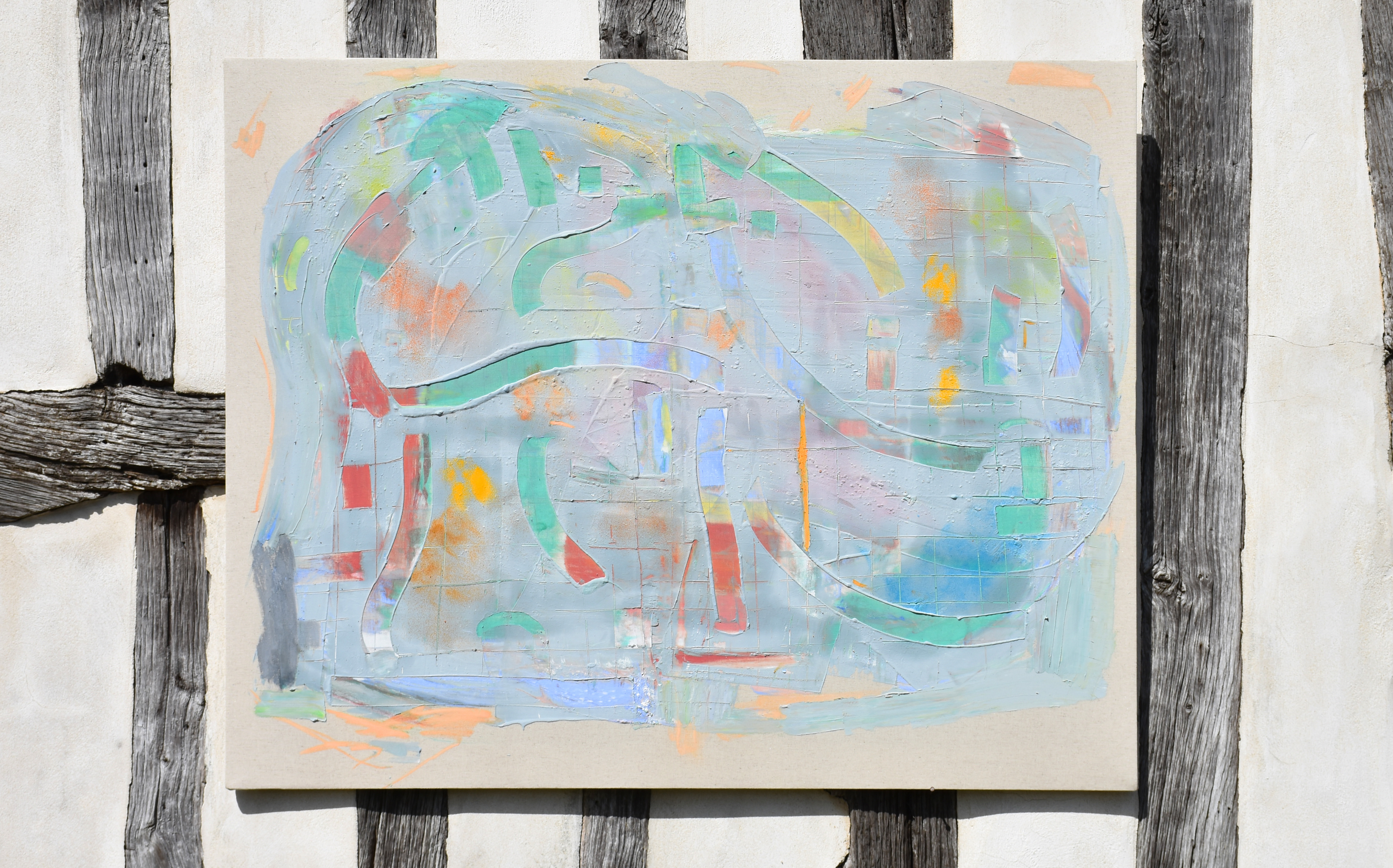 SOL MULTICOLOR OIL/LINEN. 100 X 130 CM