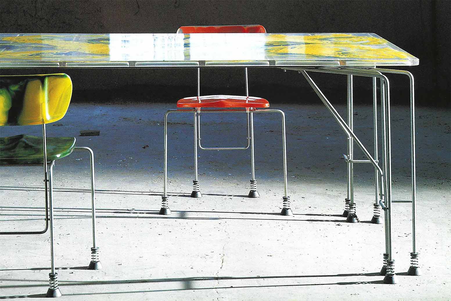 Gaetano Pesce Dining Set produced by Bernini presented by Apartment 97 and Sweeterfat, gaetano pesce broadway chairs and table for sale
